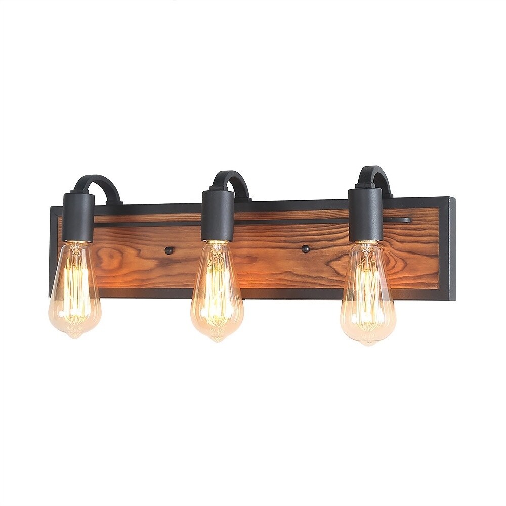 Lnc 3 Light Rustic Wall Lighting Black Lamps Wood Sconces Lnc 3 Light Rustic Wall Lighting Black Lamps Wood Sconces