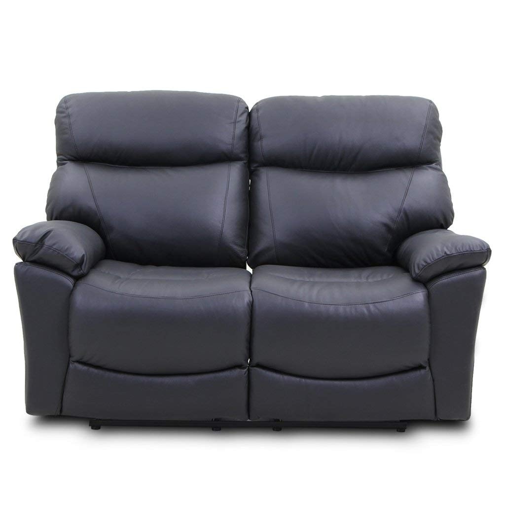 Reclining Sofa Loveseat Made Of Top Grain Leather Retro Style