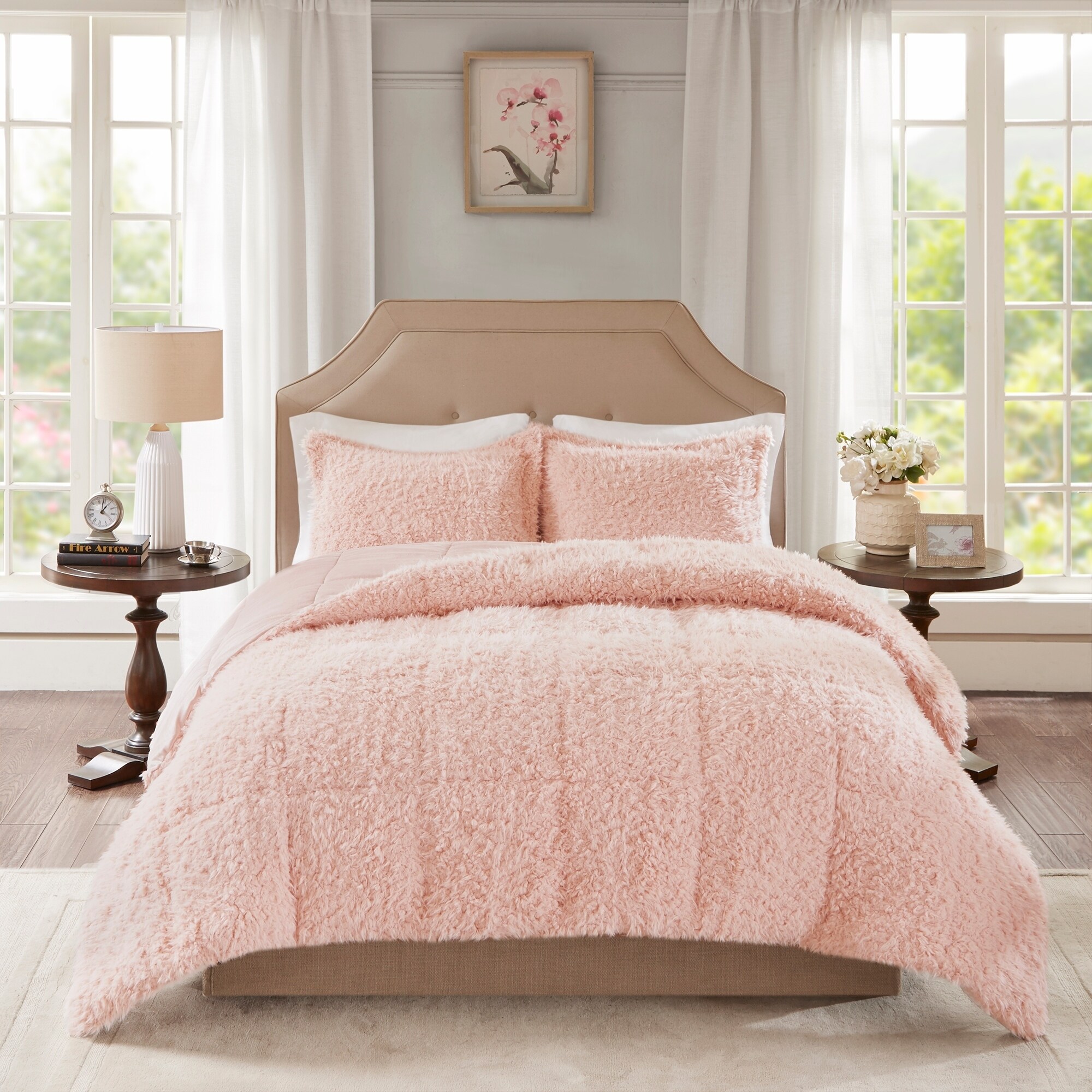Madison Park Zoe 100 Percent Polyester Solid Faux Fur Comforter Madison Park Zoe 100 Percent Polyester Solid Faux Fur Comforter Set 2 Color Option