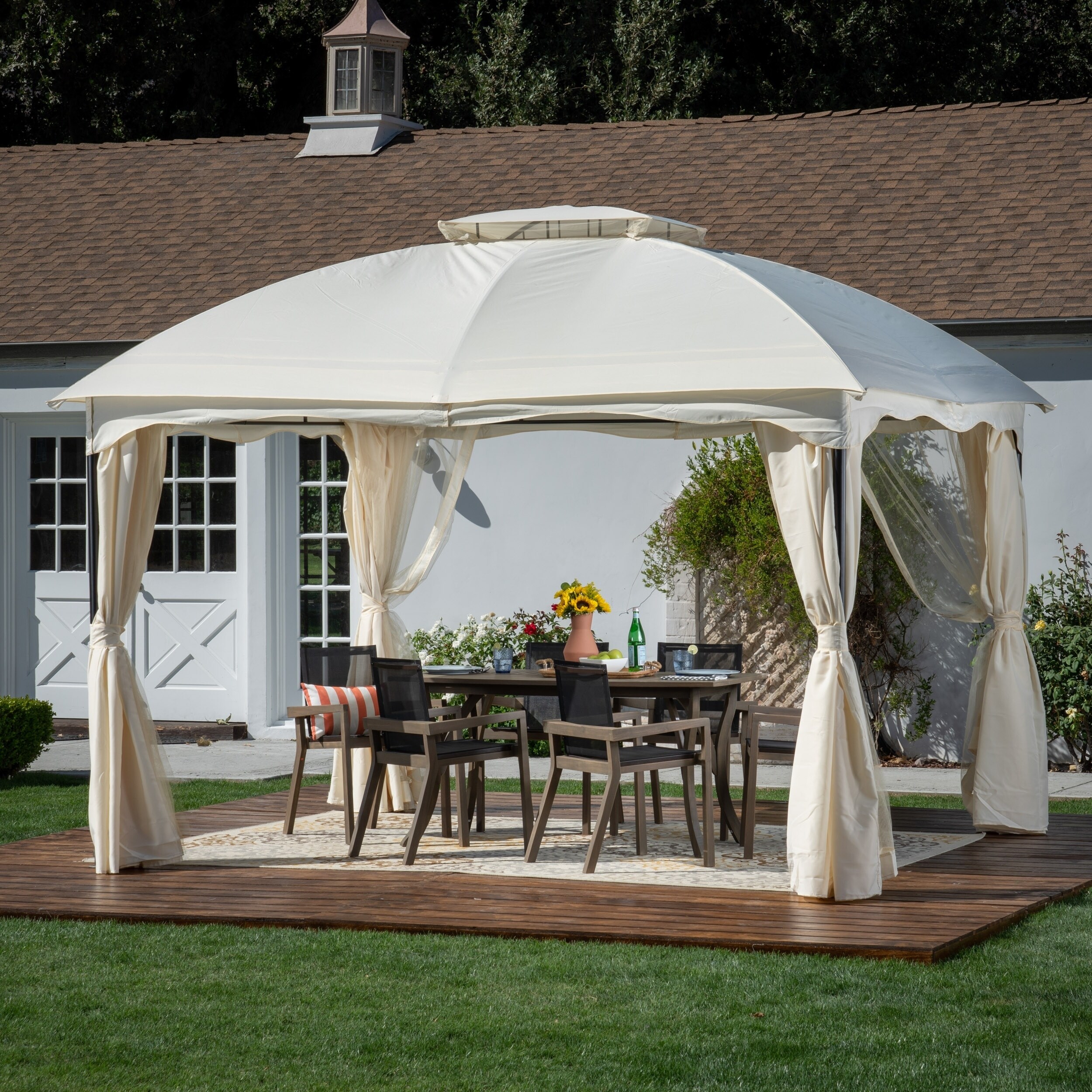 Gravina Outdoor 12 By 10 Water Resistant Fabric And Steel Gravina Outdoor 12 By 10 Water Resistant Fabric And Steel Gazebo Christopher Knight Home On Free Shipping Today 22632276