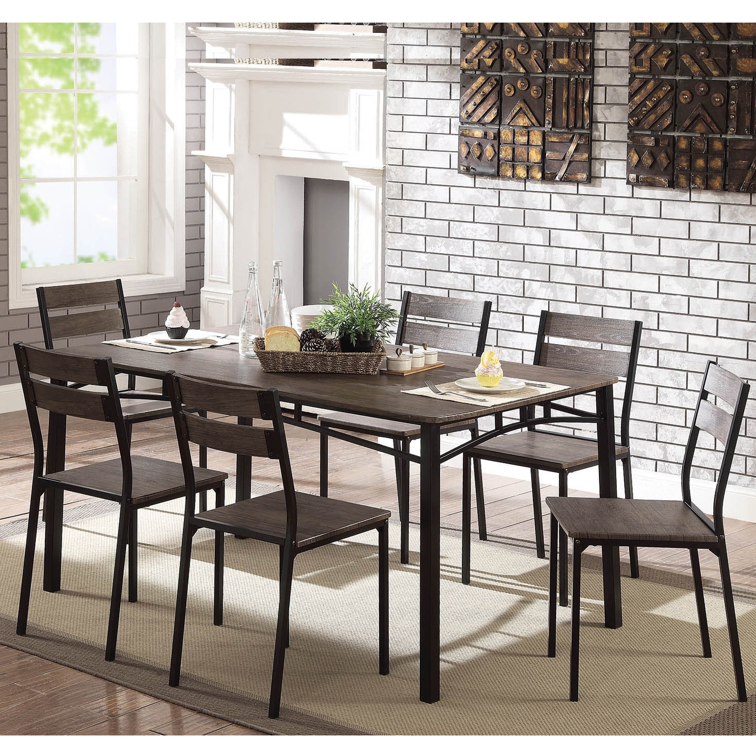 Furniture Of America Patton 7 Piece Rustic Modern Farmhouse Furniture Of America Patton 7 Piece Rustic Modern Farmhouse Dining Table Set On Free Shipping Today 22671341