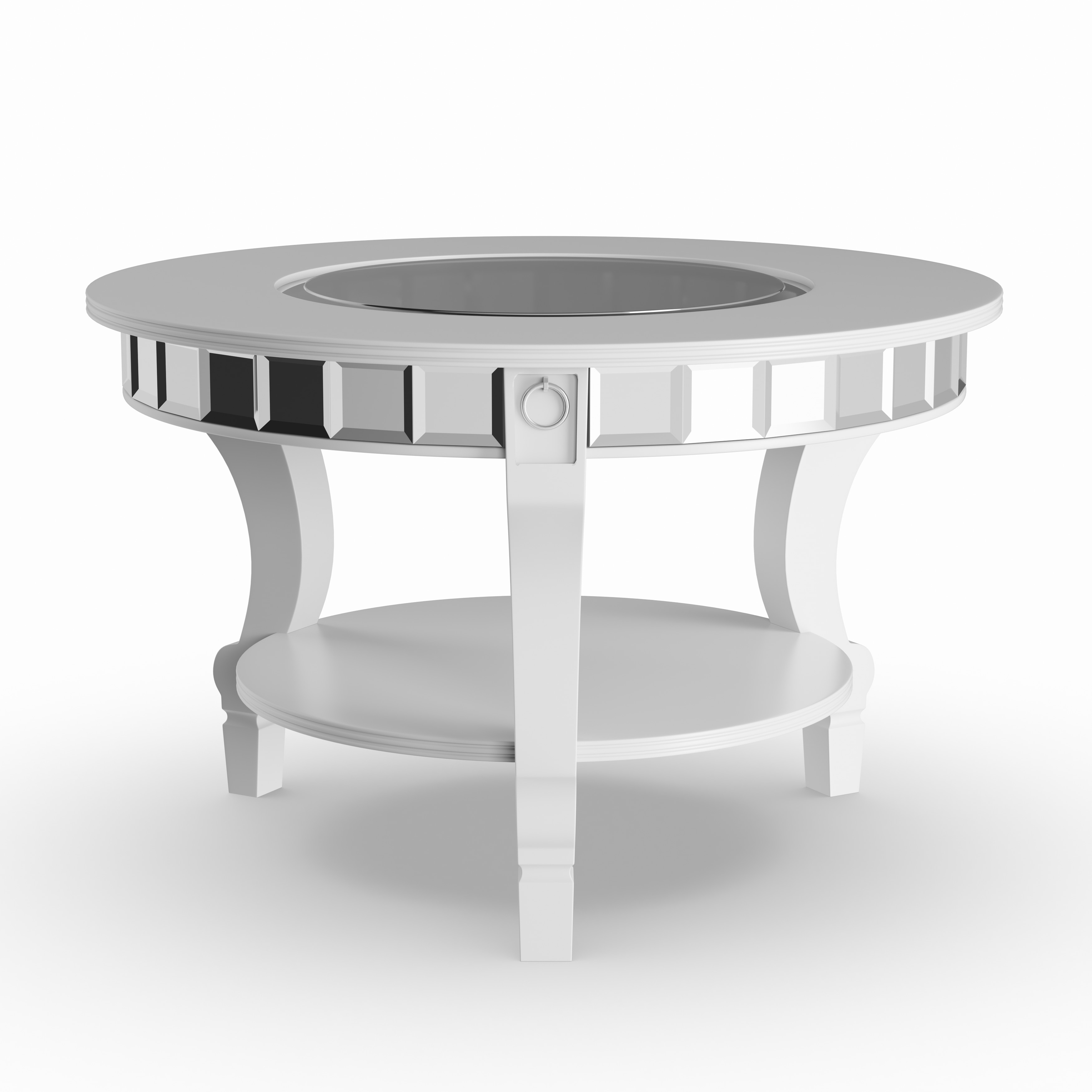 Silver Orchid Olivia Glam Mirrored Round Tail Table Matte Silver Orchid Olivia Glam Mirrored Round Tail Table Matte Free Shipping Today 22695095