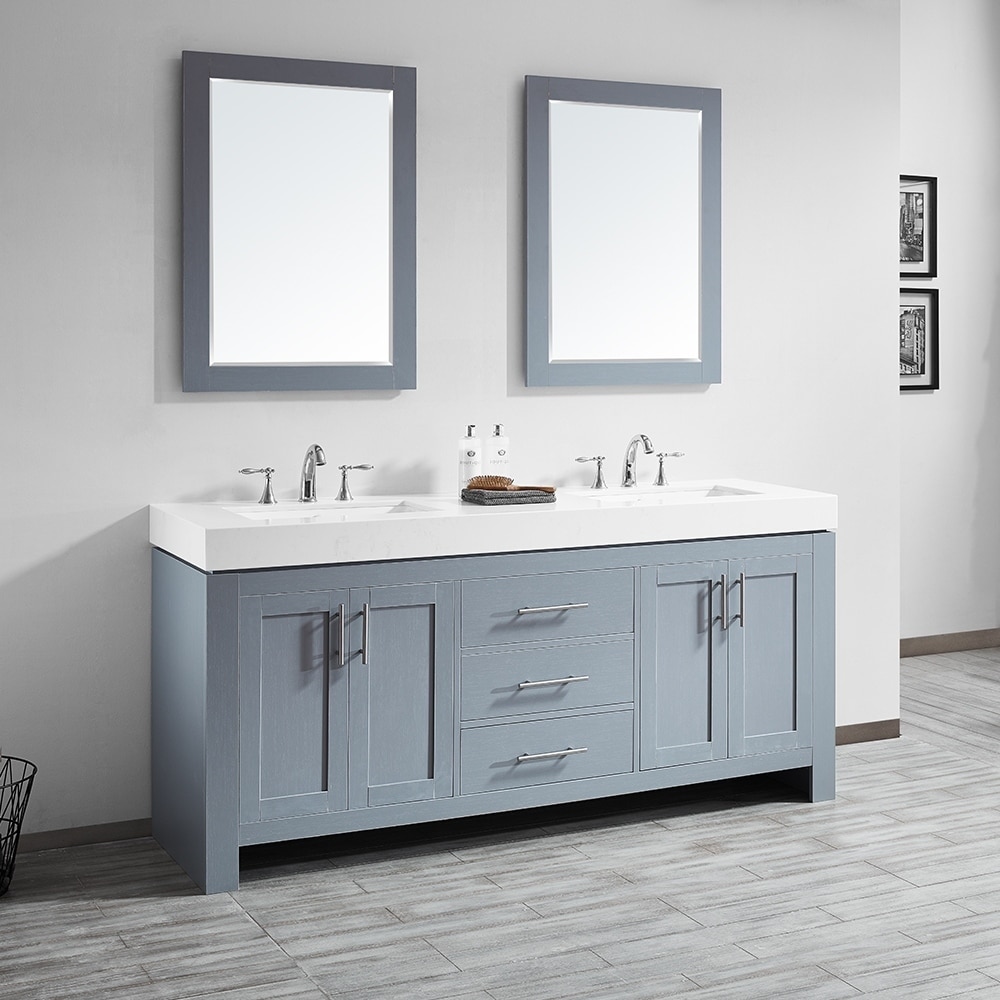 Es 72 Double Vanity In Elegant Grey With Ascot Quartz Stone Es 72 Double Vanity In Elegant Grey With Ascot Quartz Stone Countertop Mirror Free Shipping Today 22697622