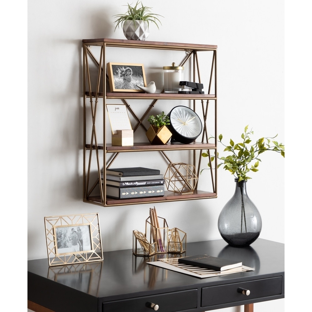 Kate And Laurel Ascencio 4 Layer Wood And Metal Wall Shelves Kate And Laurel Ascencio 4 Layer Wood And Metal Wall Shelves