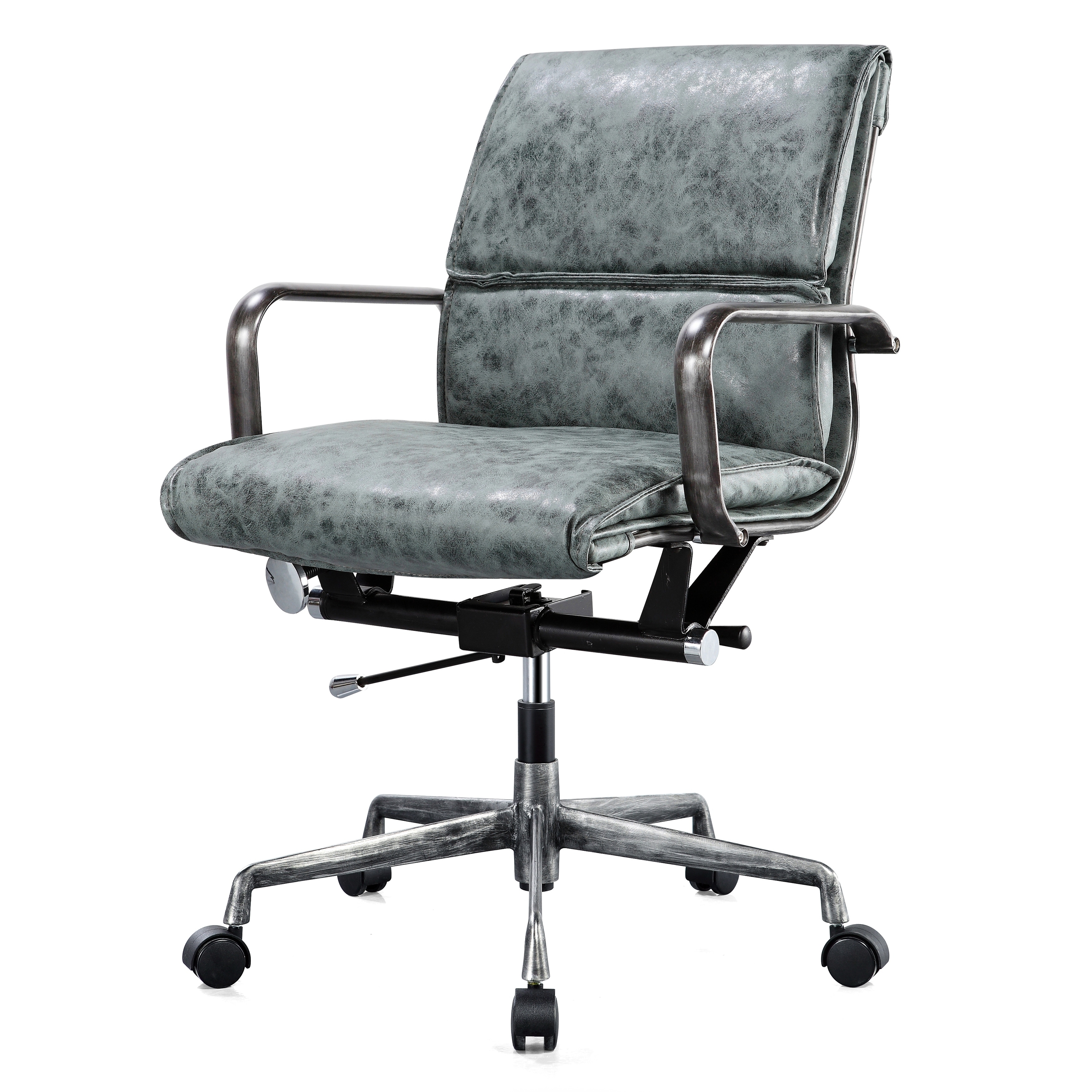 shop m330 padded vegan leather office chair, distressed - on sale
