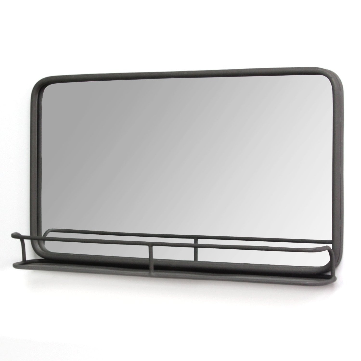Stratton Home Decor Mason Metal Mirror With Shelf Gun Stratton Home Decor Mason Metal Mirror With Shelf Gun Free Shipping Today 22730314