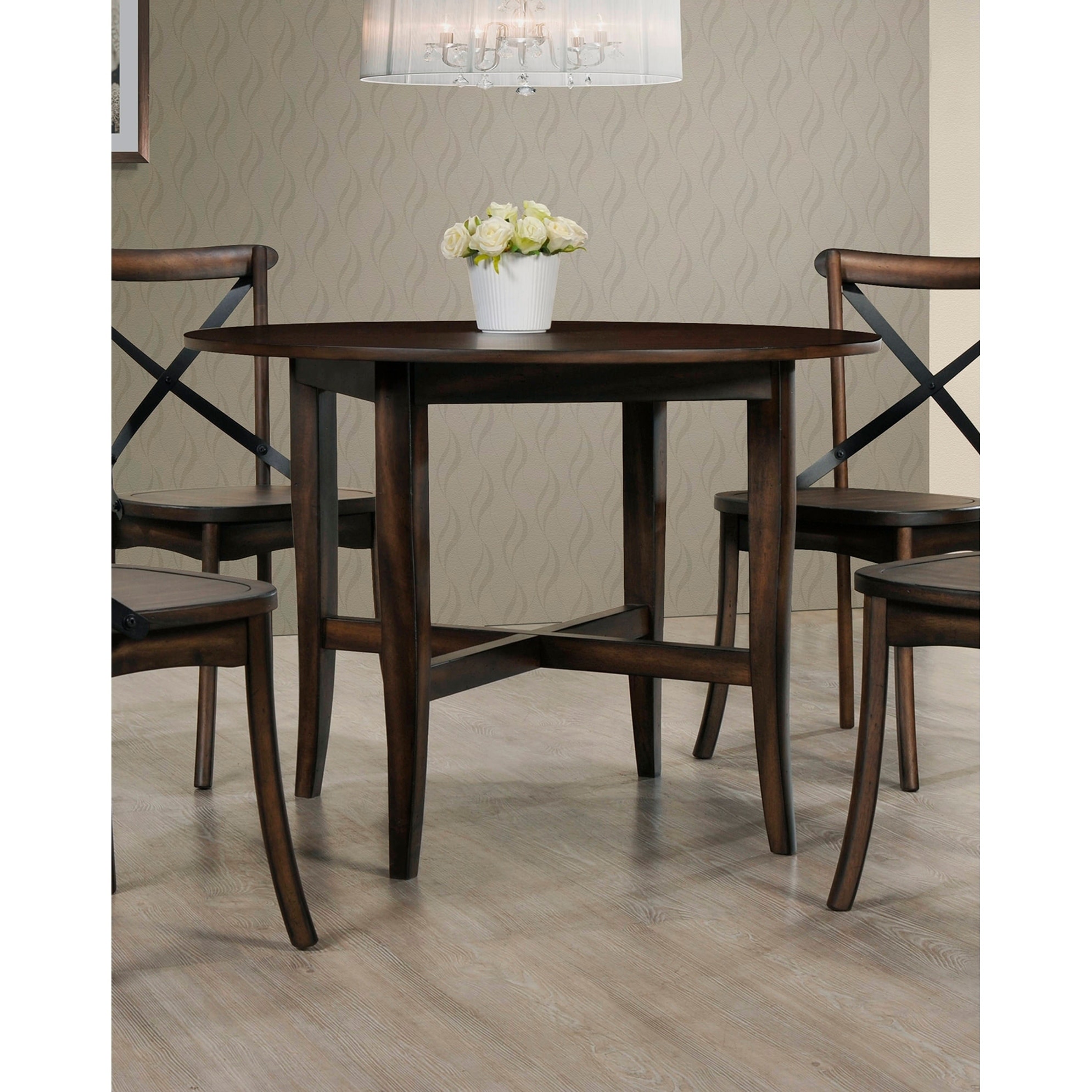 Shop Best Master Furniture Hillary Burnished Oak Finish Wood Round