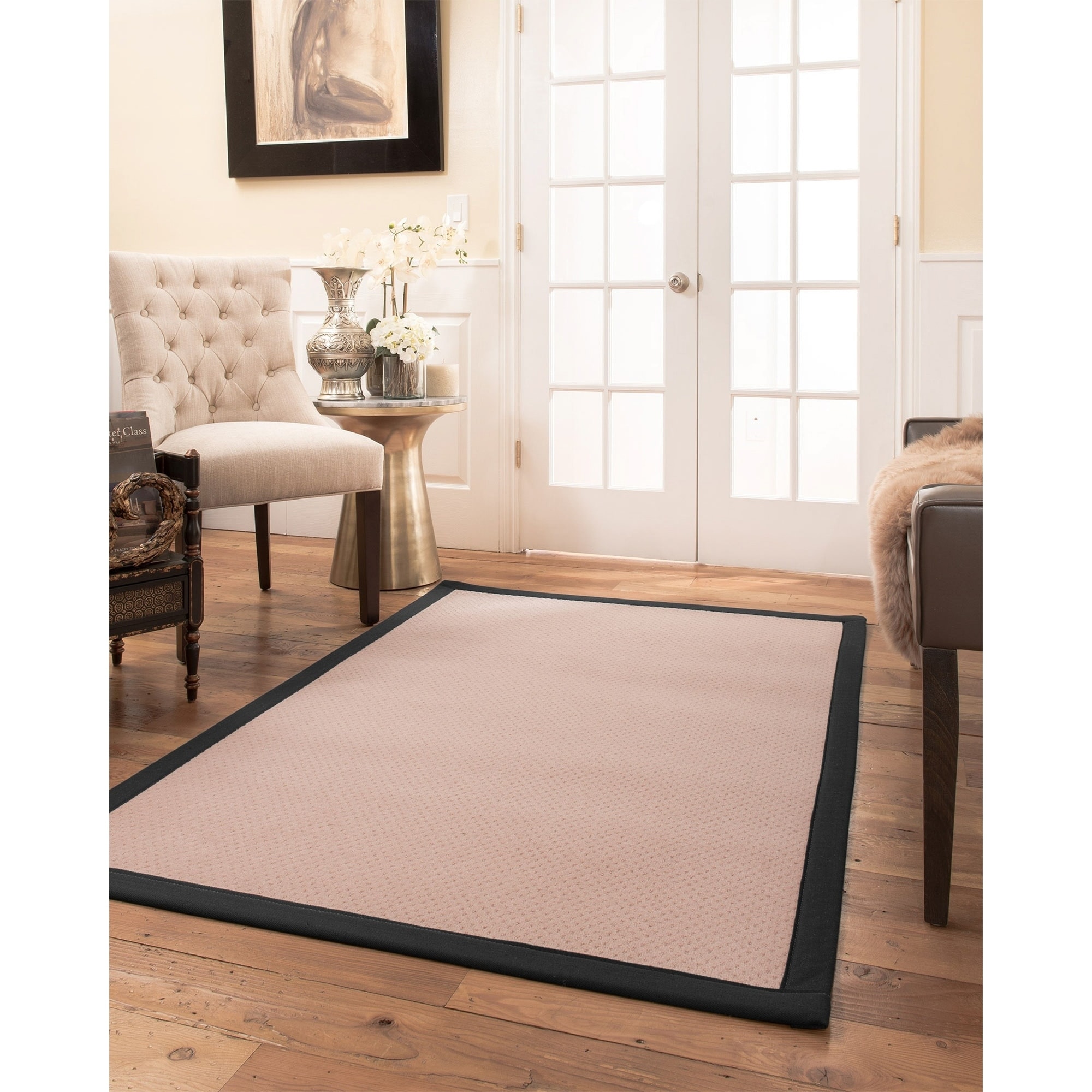 100 Naturalarearug Eloise Area Rug Natural Wool Hand 100 Naturalarearug Eloise Area Rug Natural Wool Hand Crafted Black Wide Canvas Border 5 X 8 Free Shipping Today