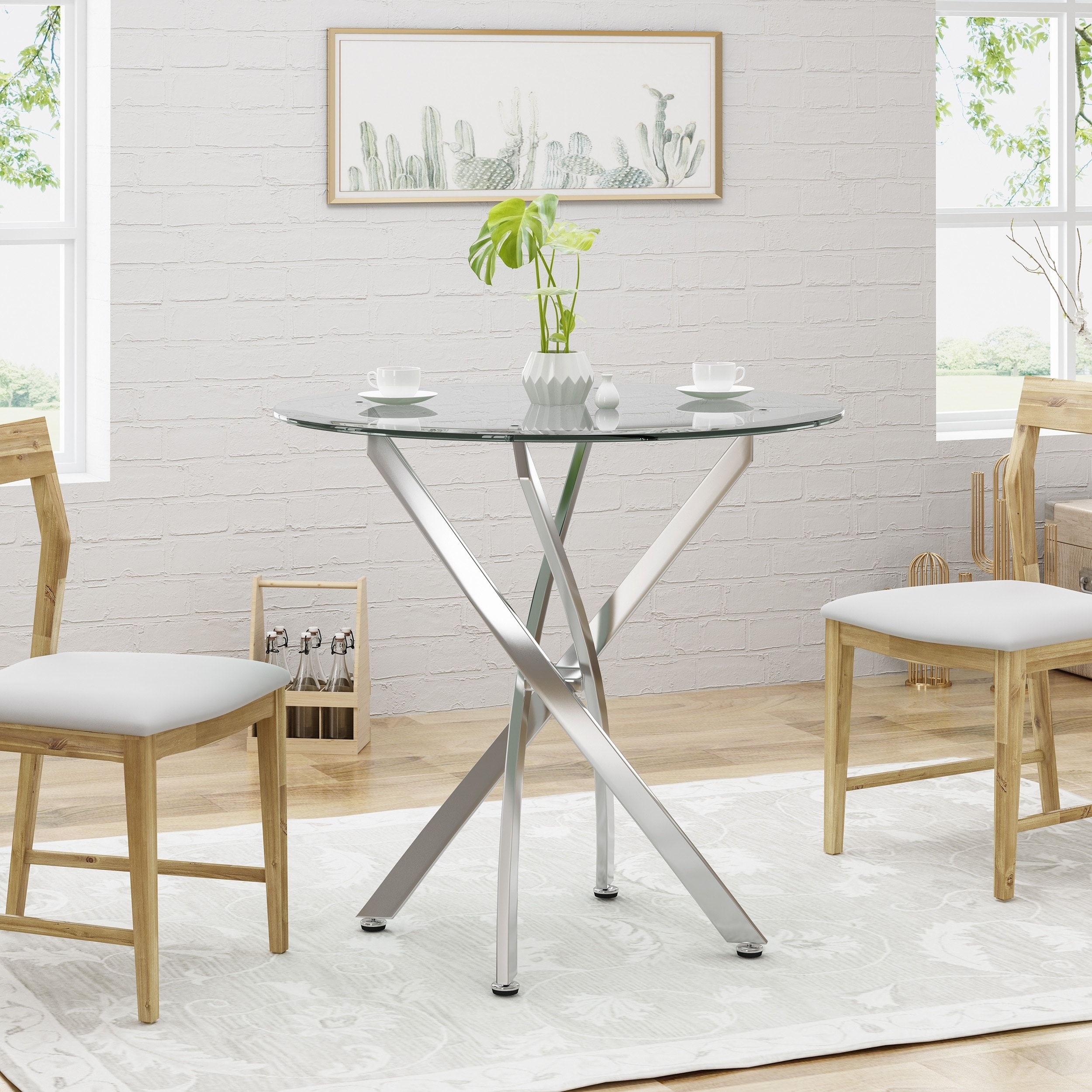 Shop Kiara Contemporary Stainless Steel Bistro Dining Table With