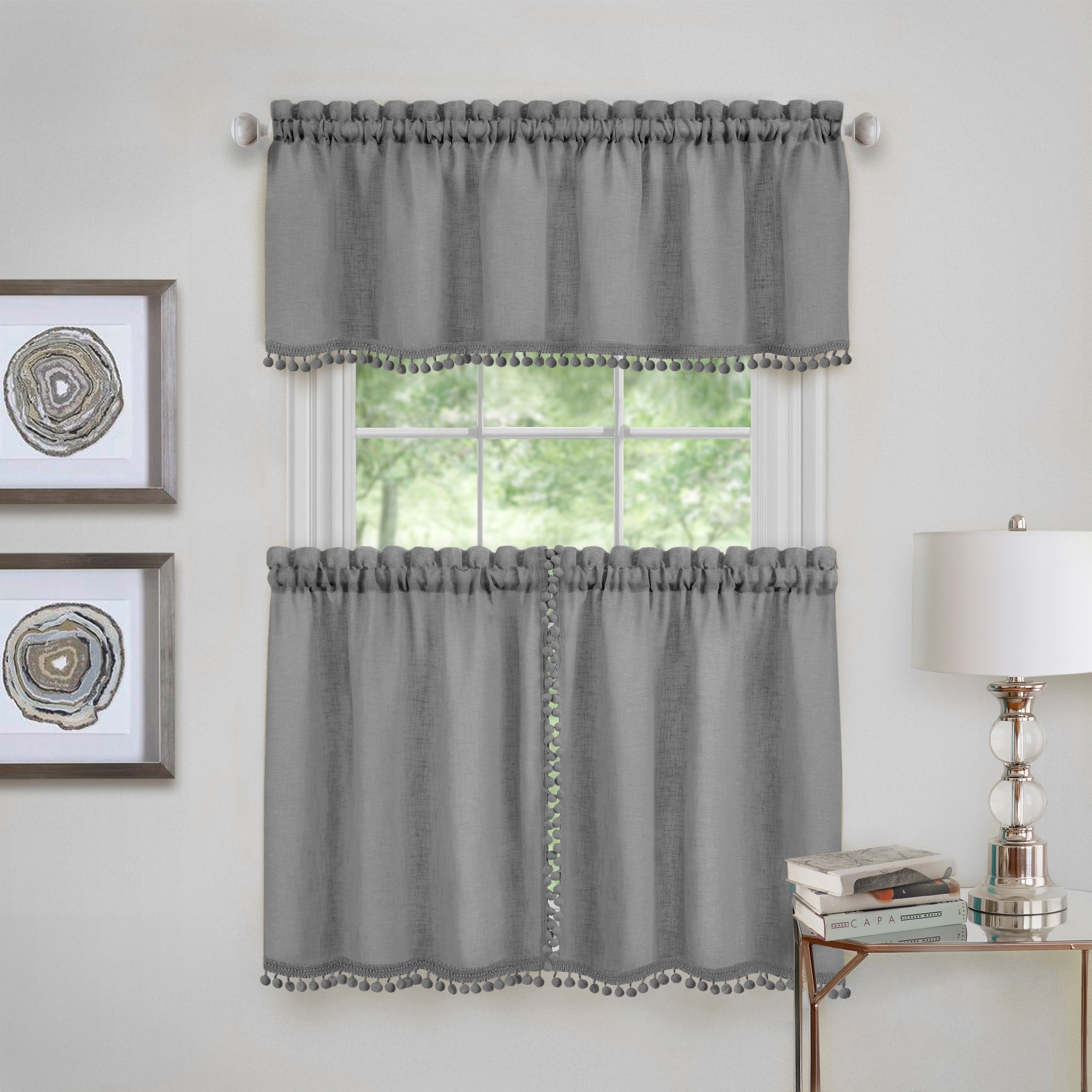 Wallace Window Kitchen Curtain Tier Pair And Valance Set Curtain Tier Pair And Valance Set