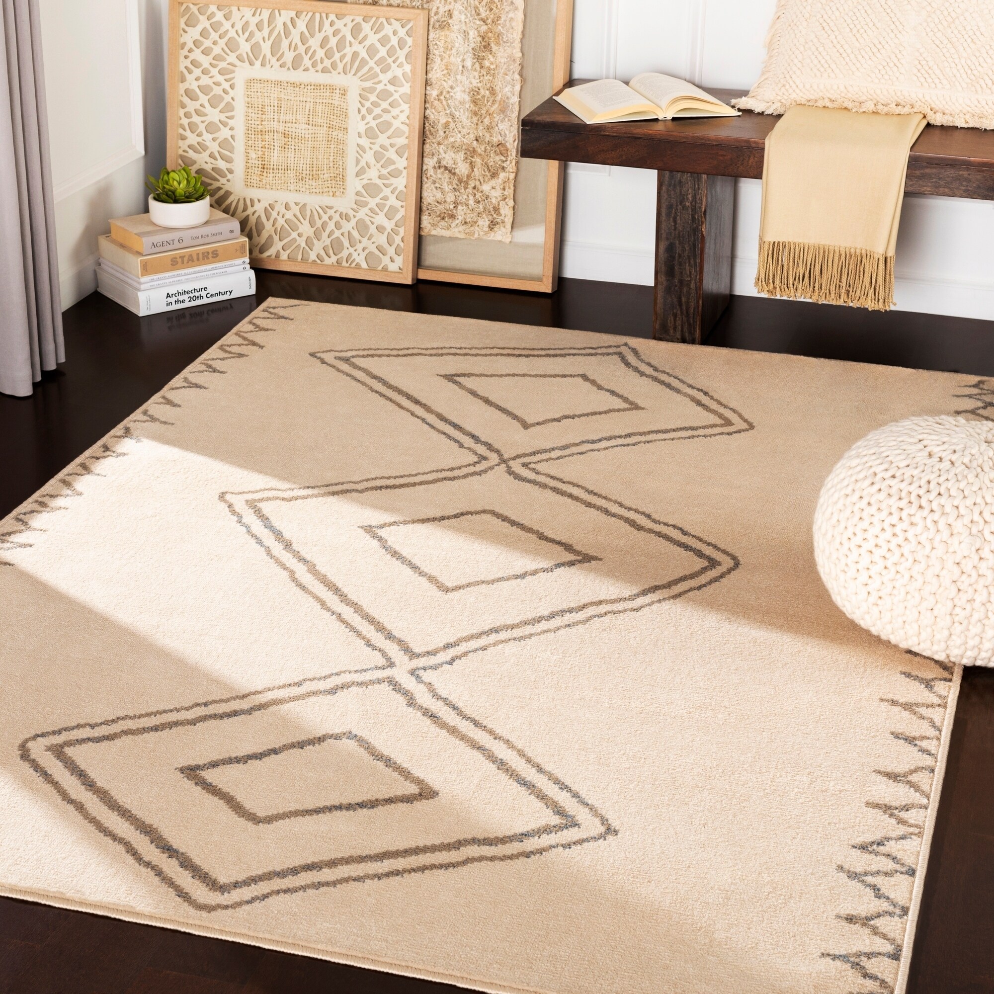 Brisbane Camel Charcoal Bohemian Area Rug 2 X 3 On Charcoal Bohemian Area Rug