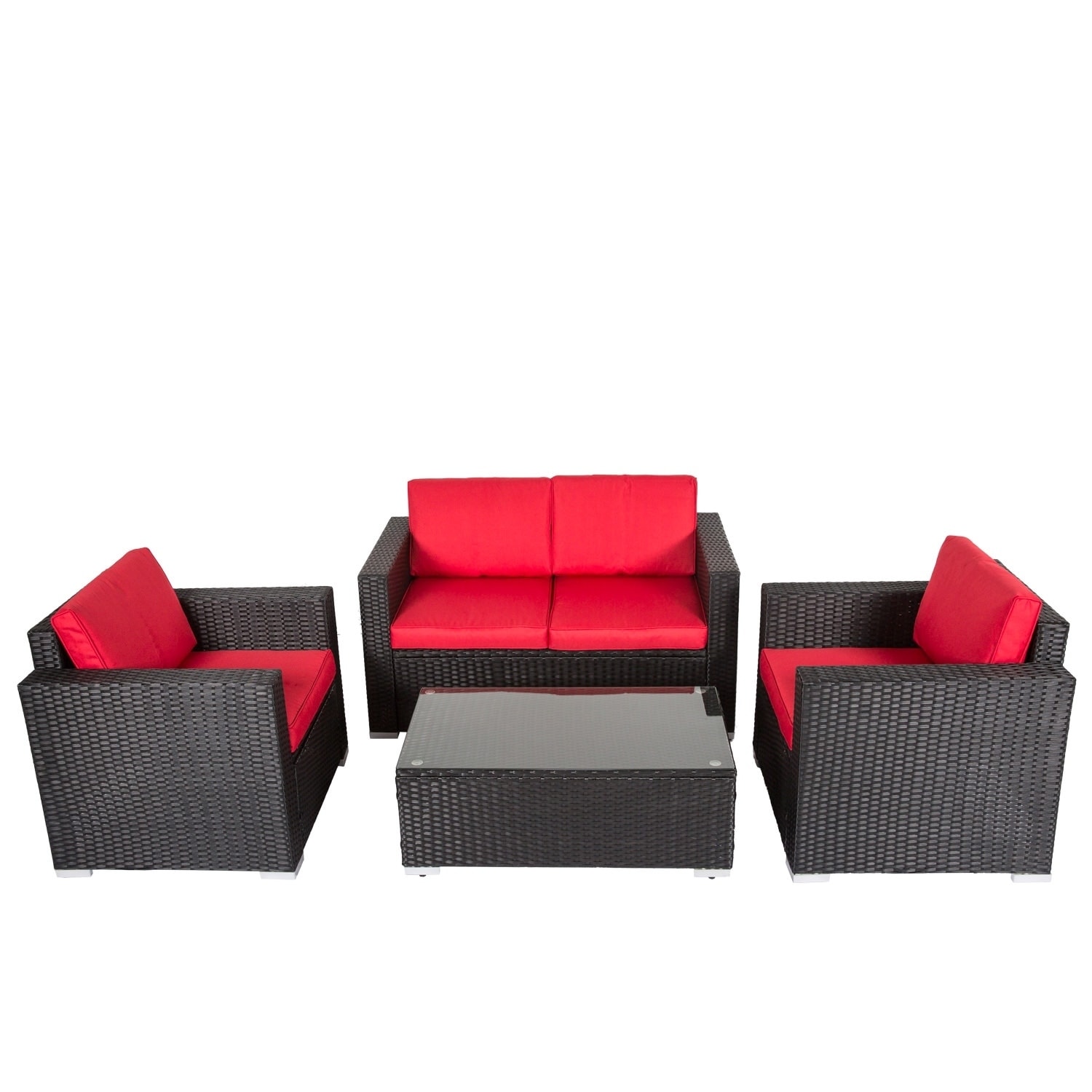 Kinbor 4 Pcs Pe Rattan Sofas Outdoor Lawn Patio Pool Garden Kinbor 4 Pcs Pe Rattan Sofas Outdoor Lawn Patio Pool Garden Furniture Set W Cushions On Free Shipping Today 22862950