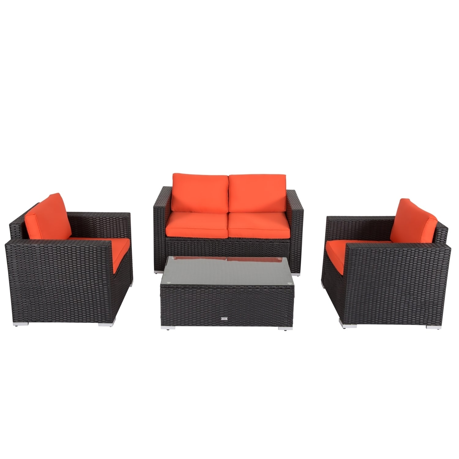 Kinbor 4 Piece Outdoor Patio Furniture Set Wicker Chat Kinbor 4 Piece Outdoor Patio Furniture Set Wicker Chat Sectional Sofa W Cushions