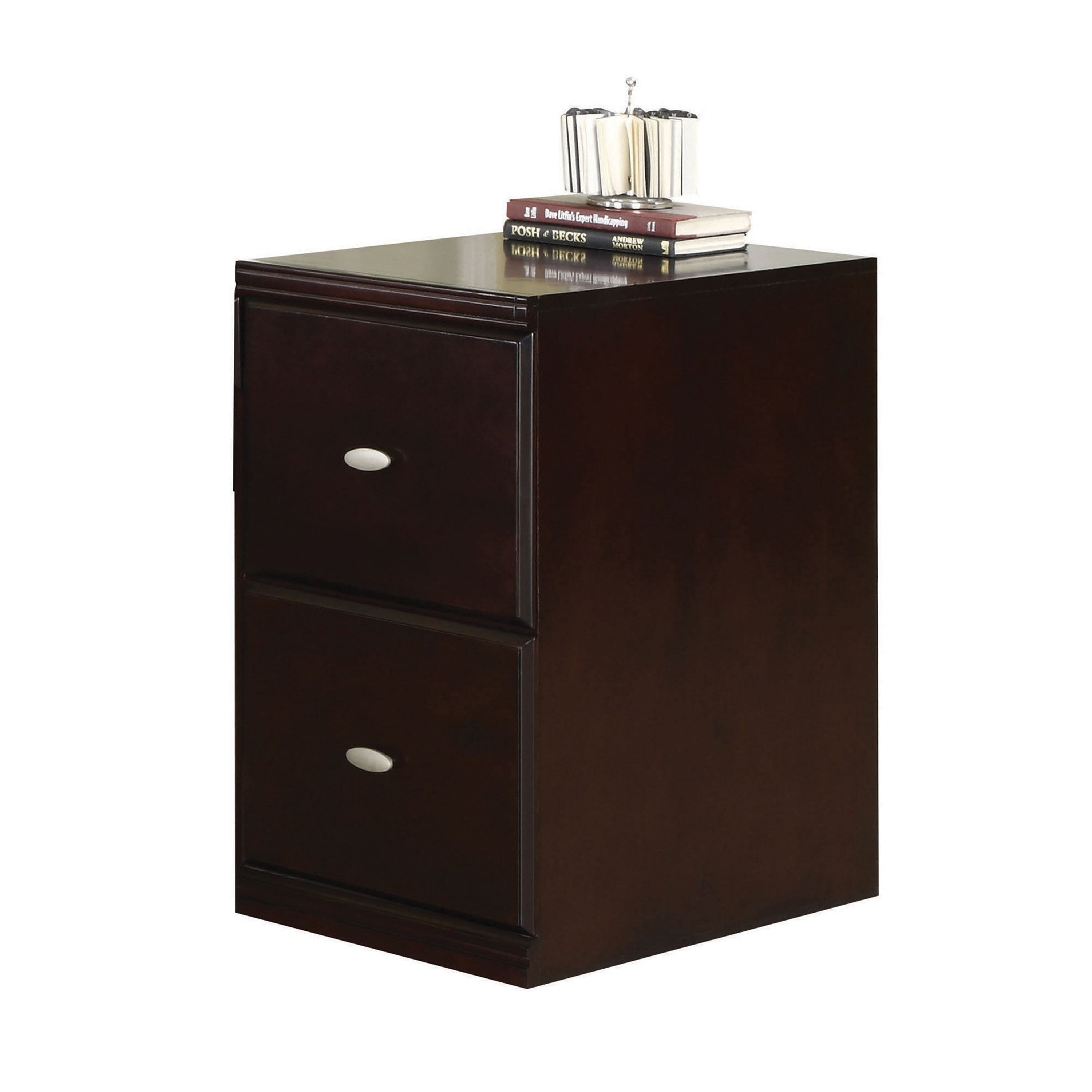 Wooden File Cabinet With 2 Drawers In Espresso Brown On Wooden File Cabinet With 2 Drawers In Espresso Brown On Free Shipping Today 22882121