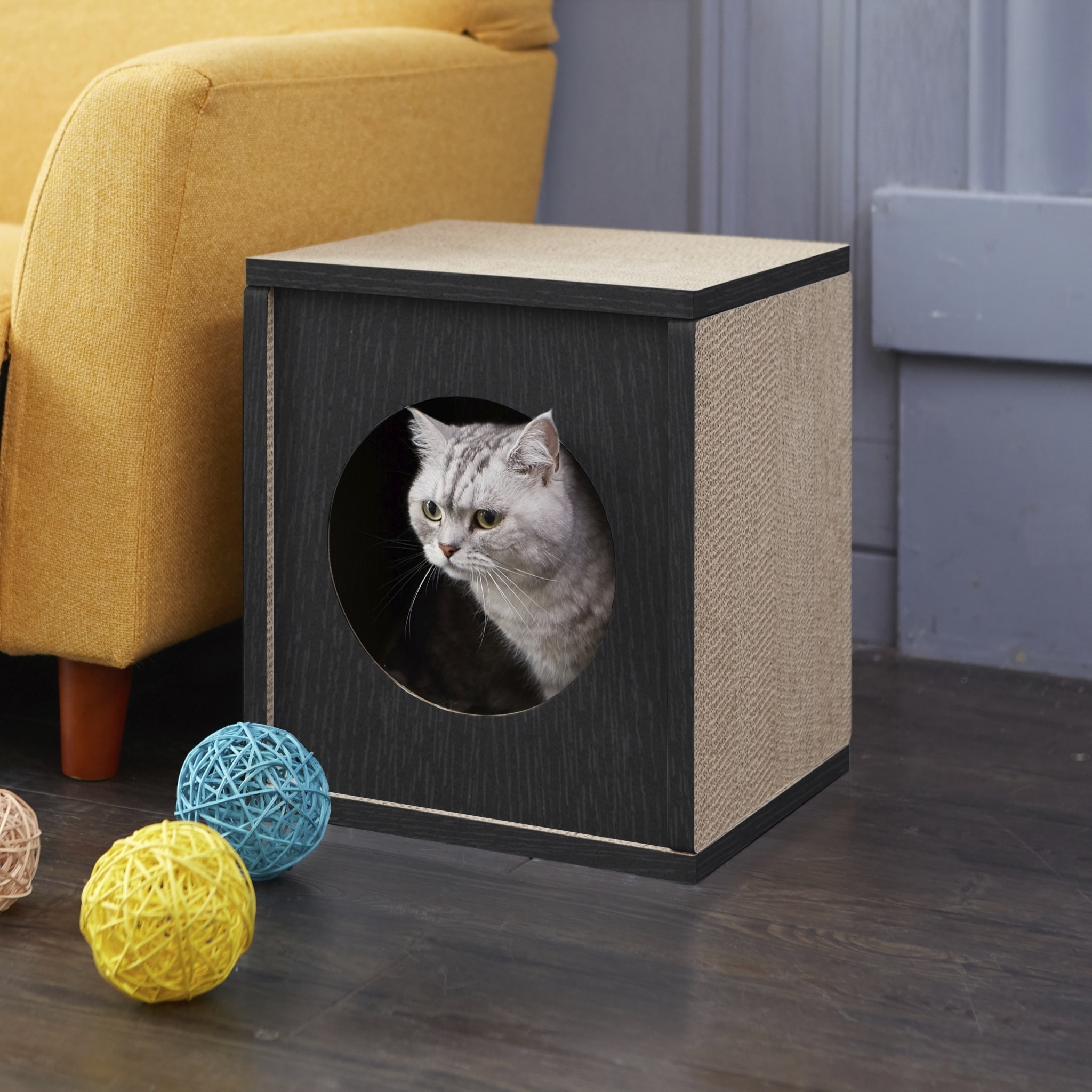 Way Basics Eco Cat Scratcher Cube And House Black Lifetime Way Basics Eco Cat Scratcher Cube And House Black Lifetime Guarantee On Free Shipping Orders Over 45 22882719