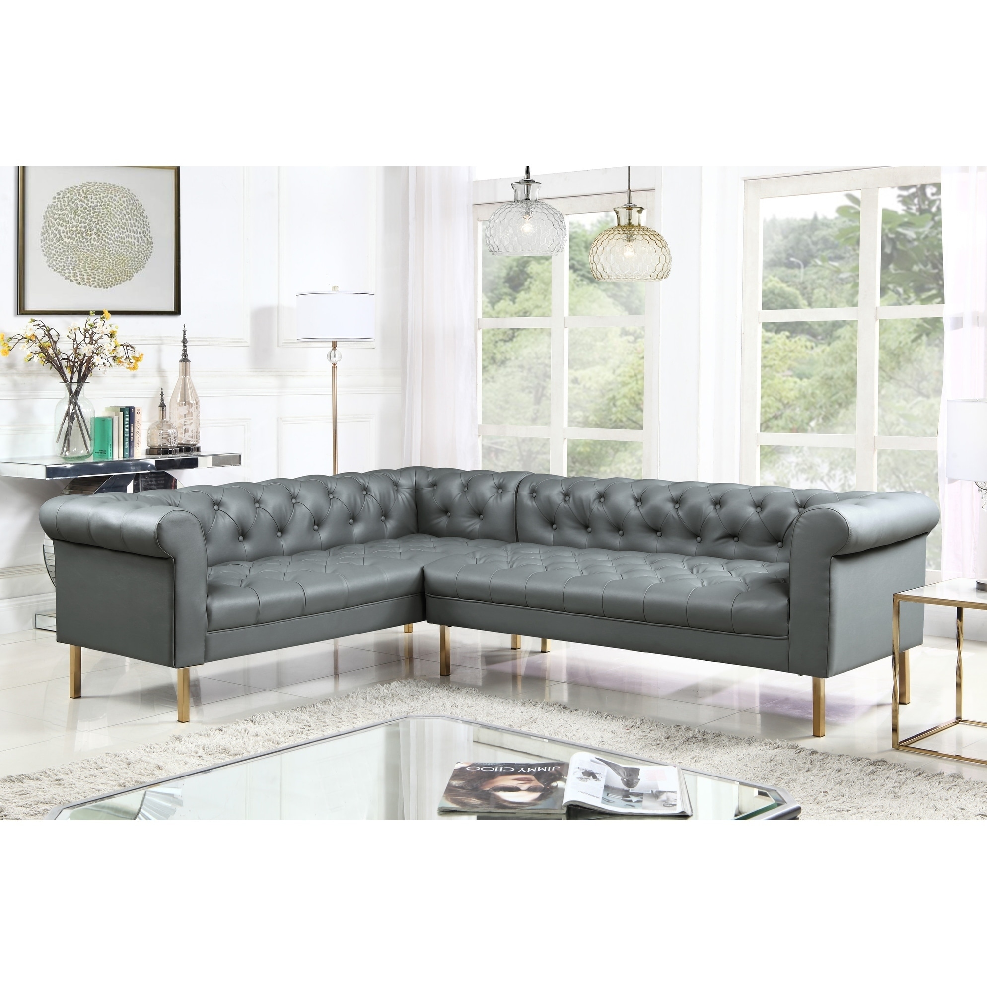 Chic Home Julian Left Facing Sectional Sofa Pu Leather Chic Home Julian Left Facing Sectional Sofa Pu Leather Upholstered On Free Shipping Today 22884401