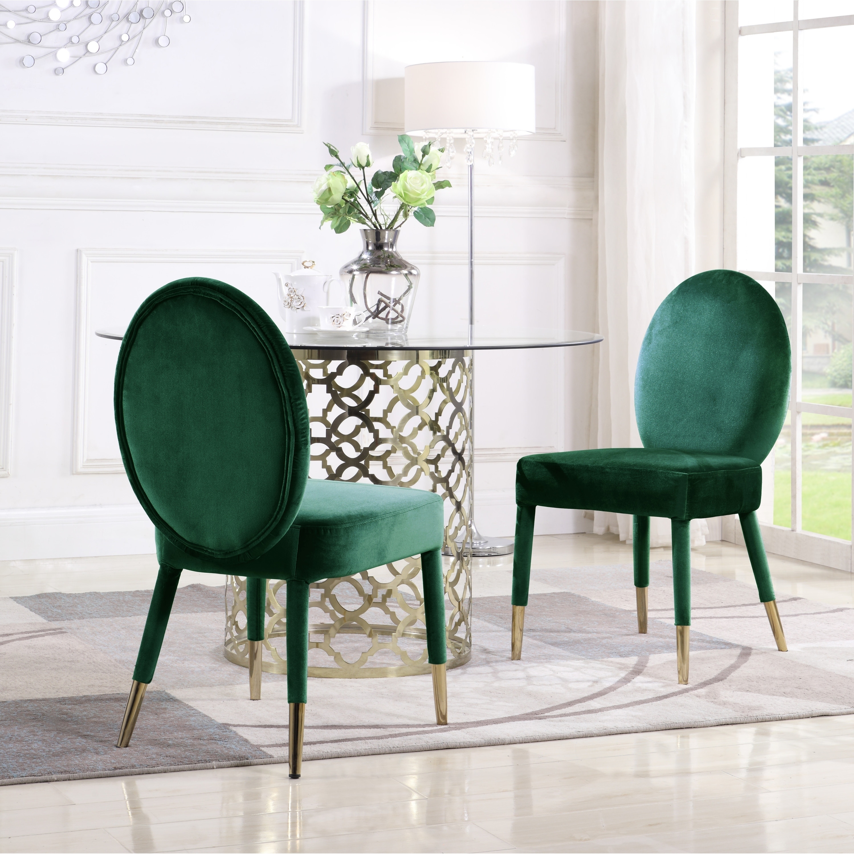 chic home jerett velvet dining chair oval back set of 2