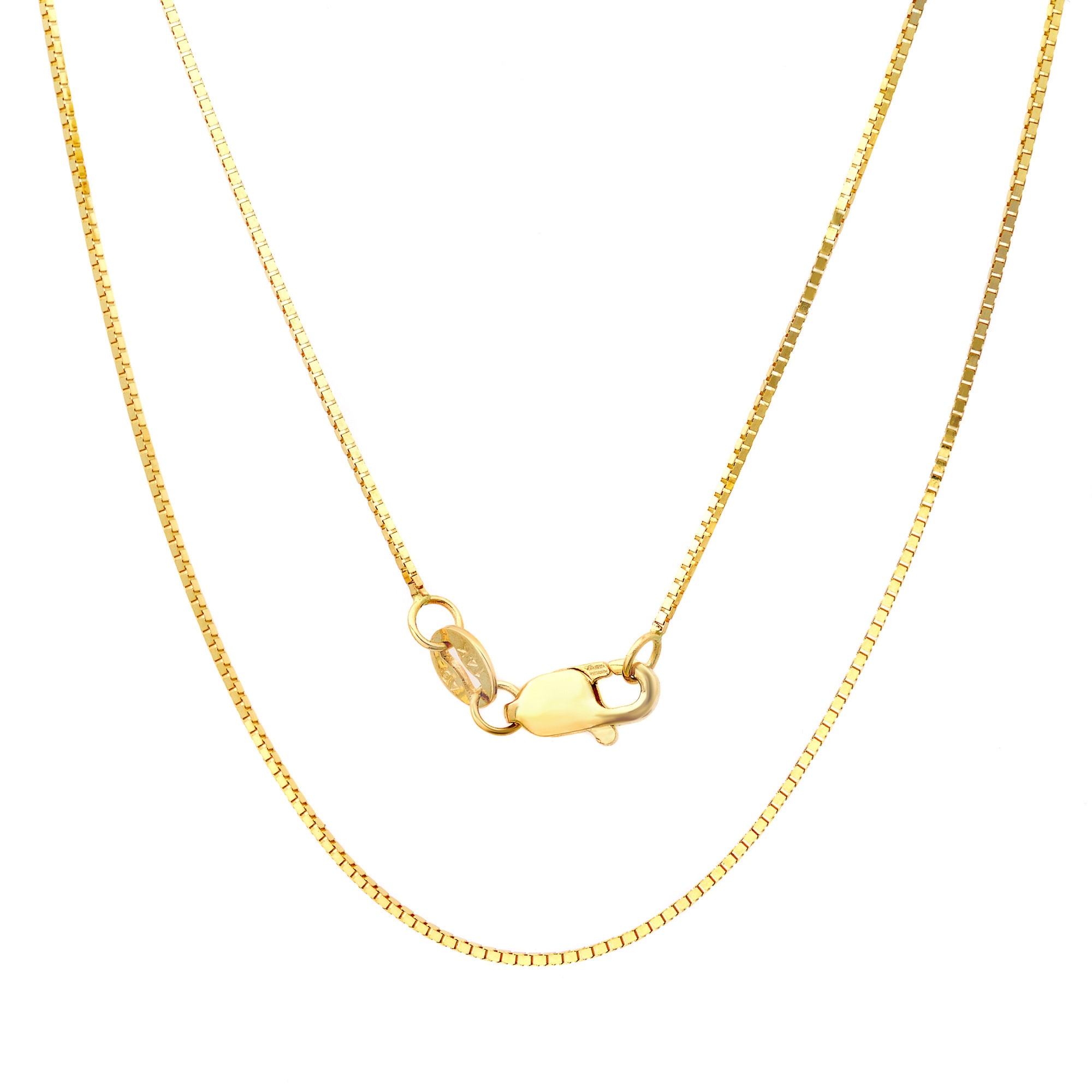 Shop 14k Yellow Gold .75 mm Box Chain Necklace (16-24 Inch) - Free Shipping Today - Overstock.com - 2291046