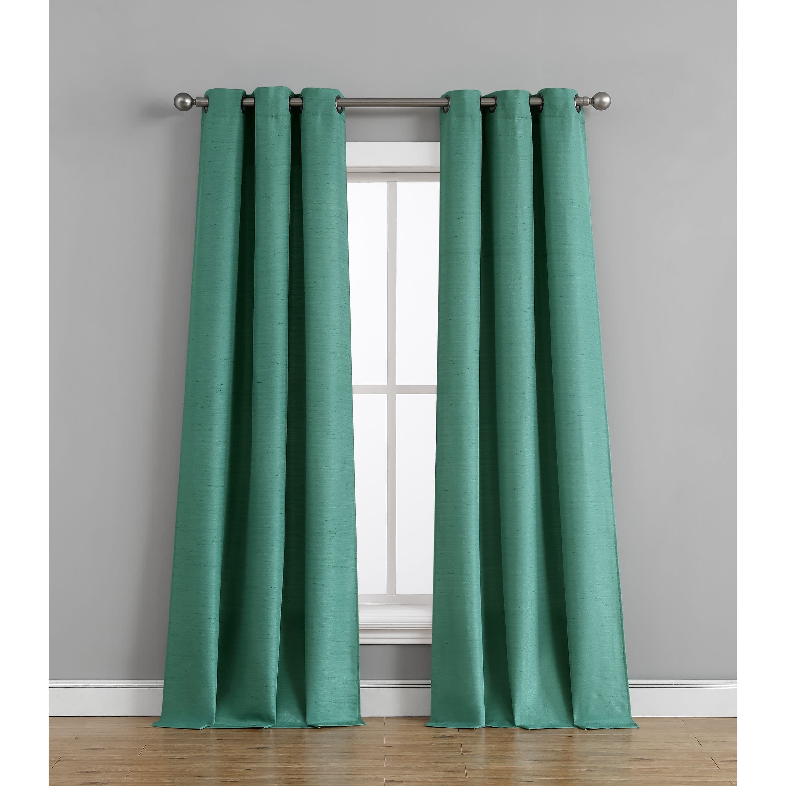 Tribeca Home Raw Faux Silk Grommet Curtain Panel Pair Free Tribeca Home Raw Faux Silk Grommet Curtain Panel Pair
