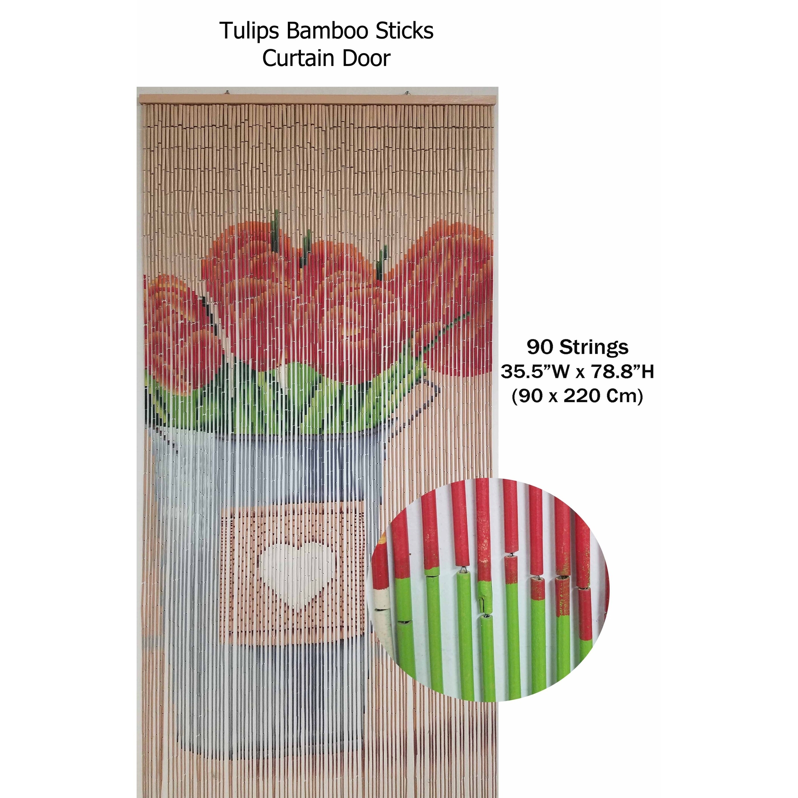 Shop Evideco Bamboo Beaded Curtain Doorway 90 Strings 78 8 H X