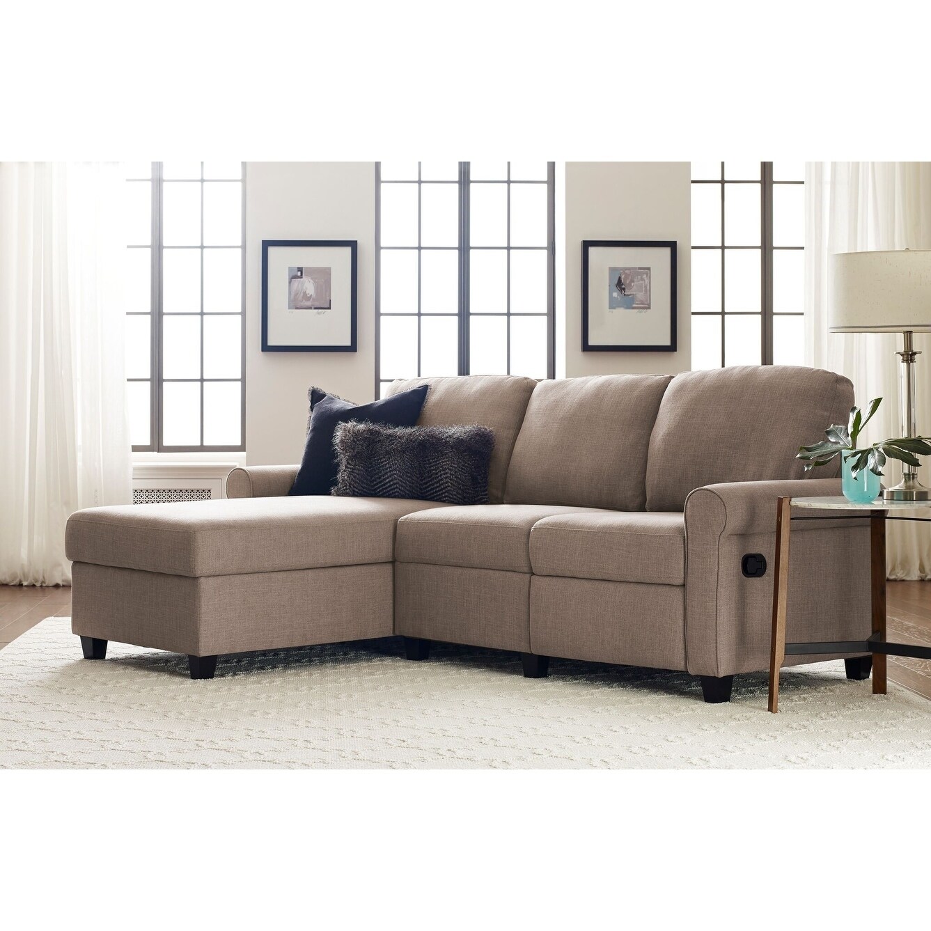 Serta Copenhagen Reclining Sectional With Left Storage Chaise