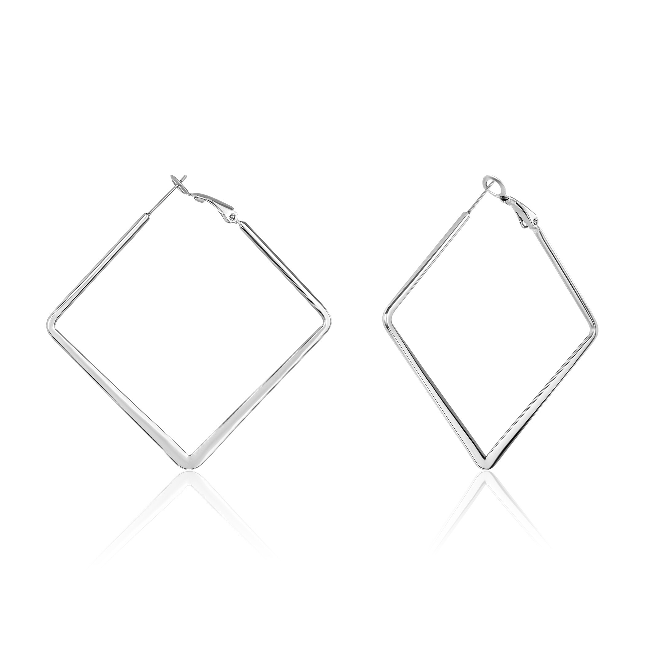 Elya Diamond Shaped Stainless Steel Hoop Earrings Free Elya Diamond Shaped Stainless Steel Hoop Earrings Free Shipping On Orders Over 45 23015059