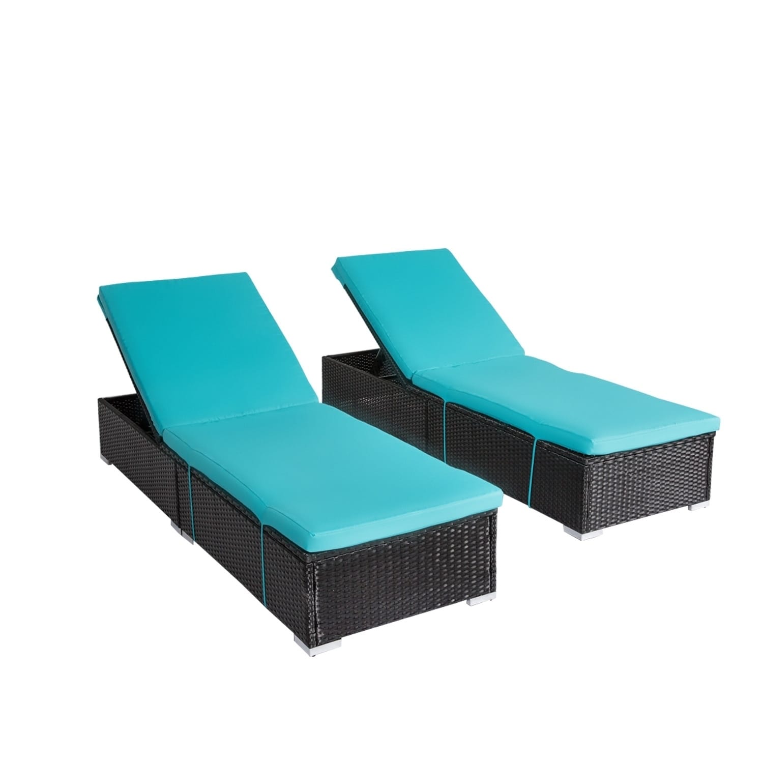 Kinbor Outdoor Adjule Chaise Lounge Chair Set All Weather Kinbor Outdoor Adjule Chaise Lounge Chair Set All Weather Pe Rattan Wicker W Cushions Table