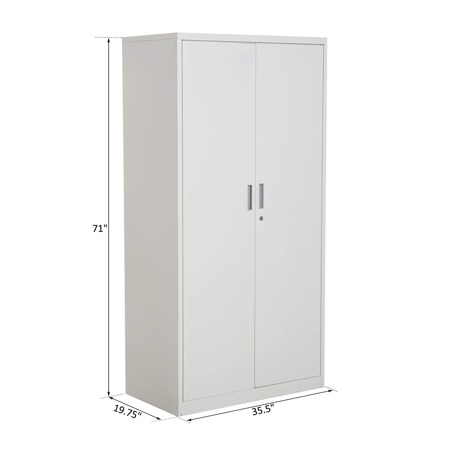 Shop Homcom 71 Tall Lockable Steel Garage Cabinet Organizer