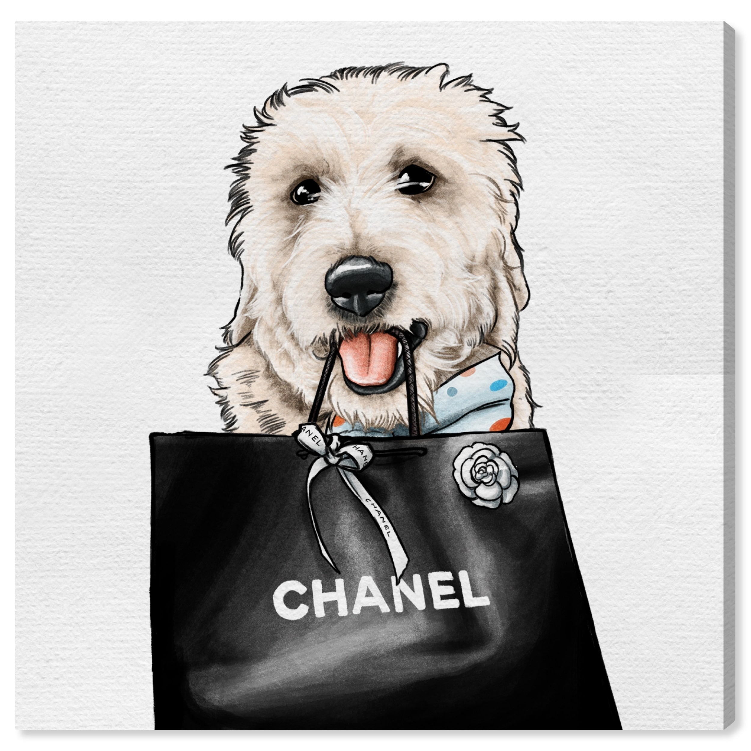 Shop Oliver Gal Shopping Bag Glam Black Dogs And Puppies Wall Art