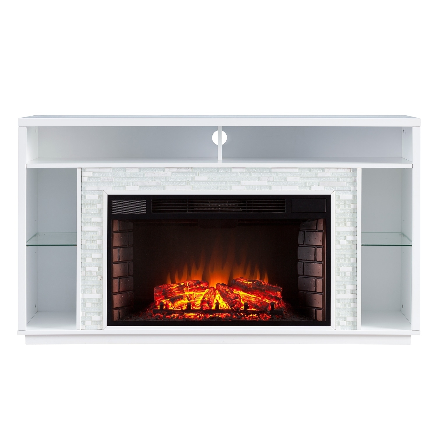 Shop Harper Blvd Niamh Glass Tiled Tv Stand Electric Fireplace
