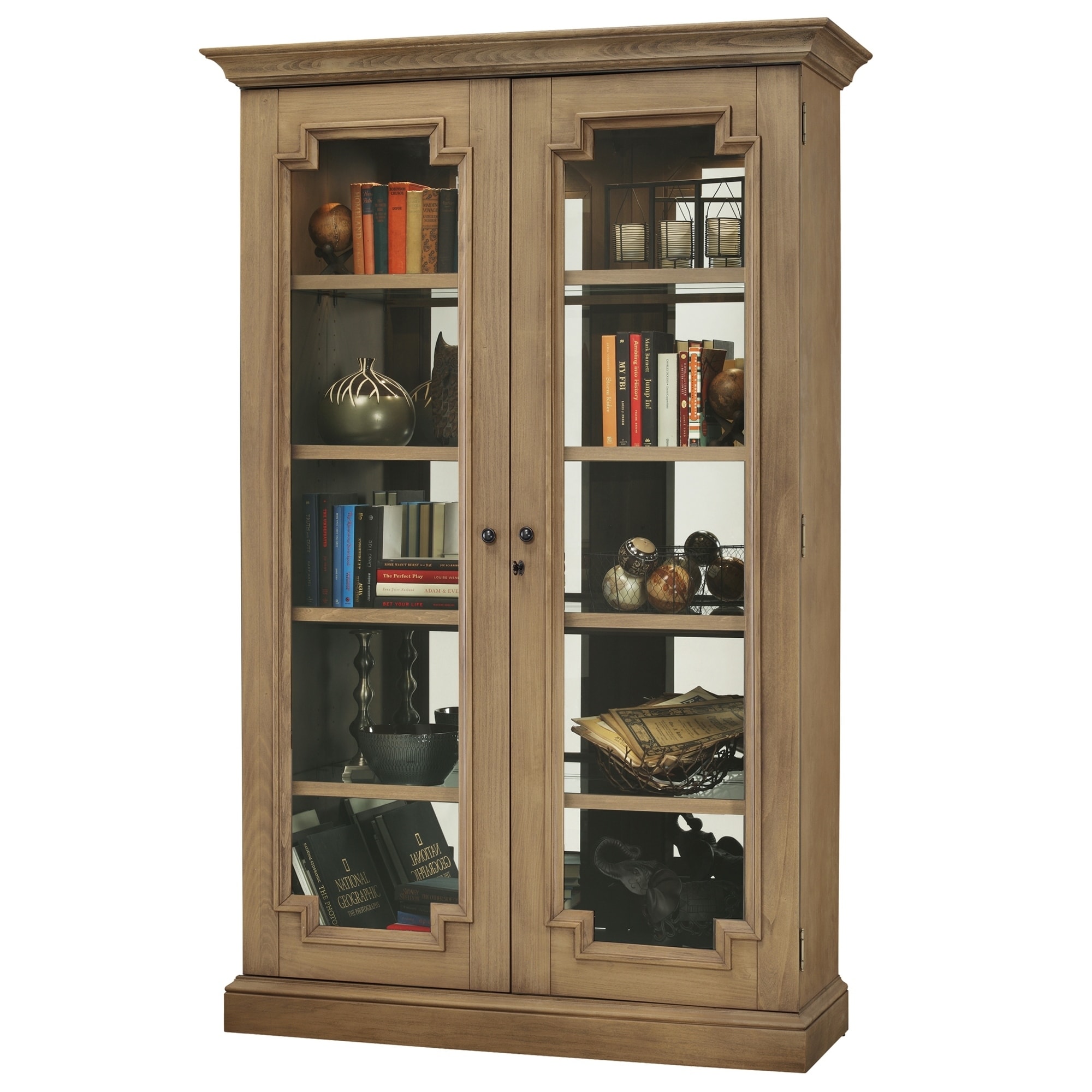 Howard Miller Desmond Iv Light Brown Wood 5 Shelf Curio Howard Miller Desmond Iv Light Brown Wood 5 Shelf Curio Cabinet Free Shipping Today 23449337