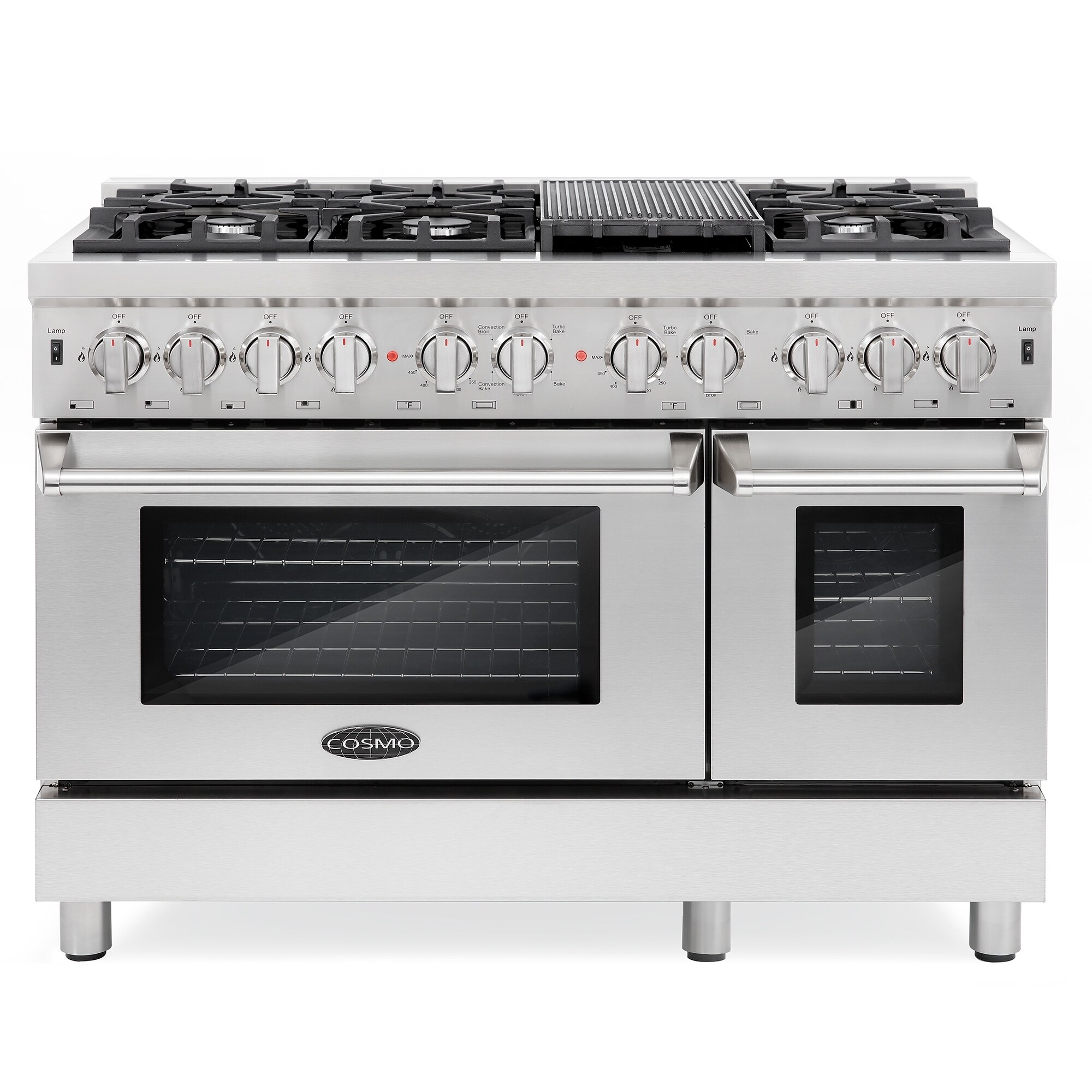 Shop Commercial Style 48 In 5 8 Cu Ft Double Oven Dual Fuel