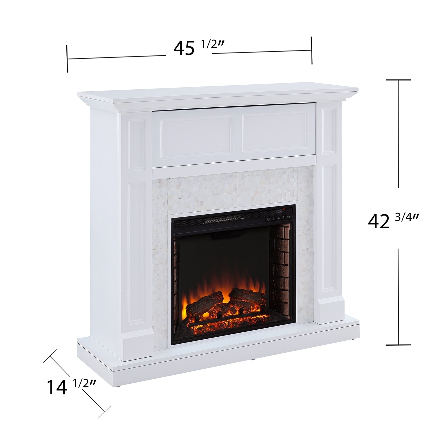 Shop Harper Blvd Viridian Tiled Media Electric Fireplace Console