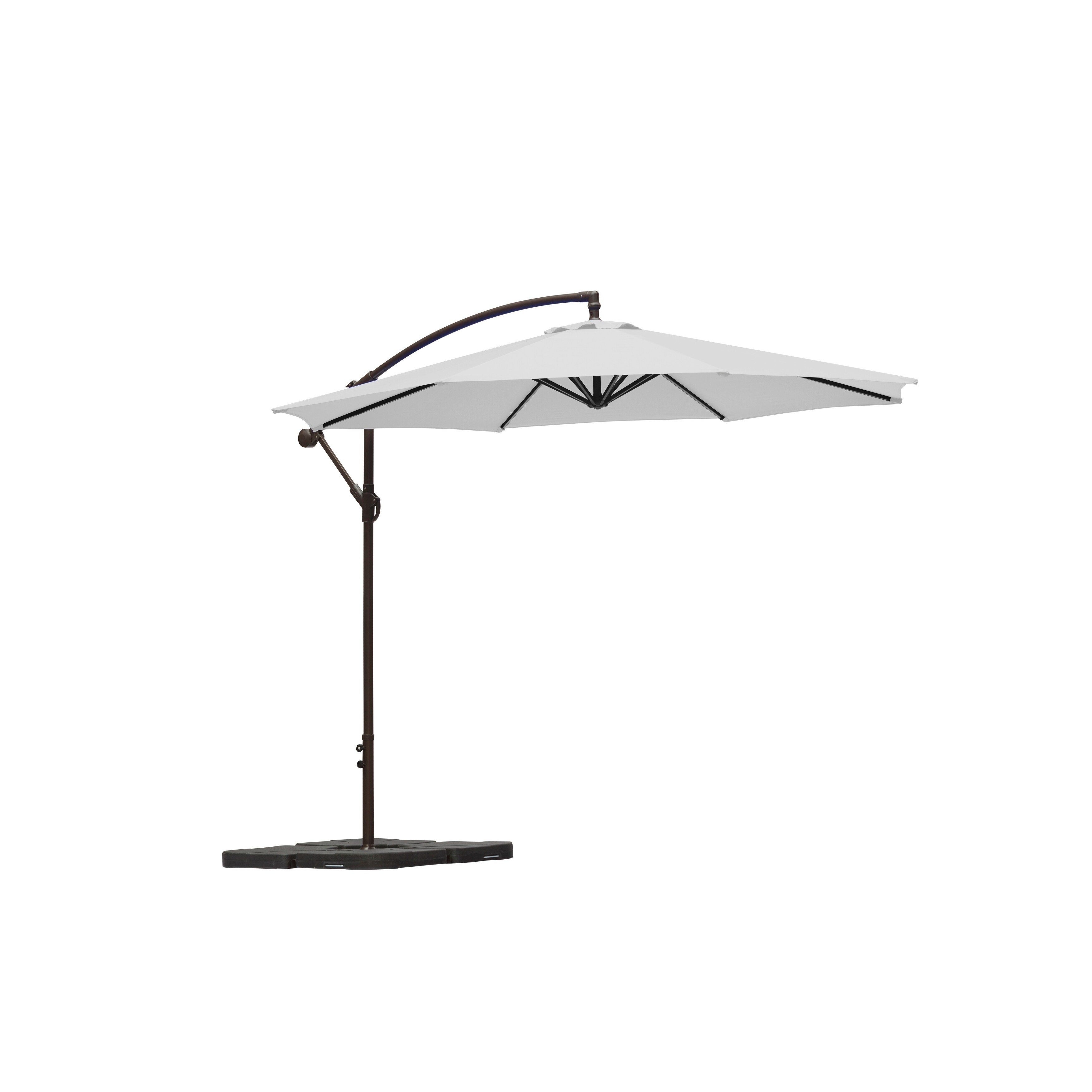 10 Ft Outdoor Patio Solar Led Lights Umbrella Fairy Parasol Sunshade With Crank