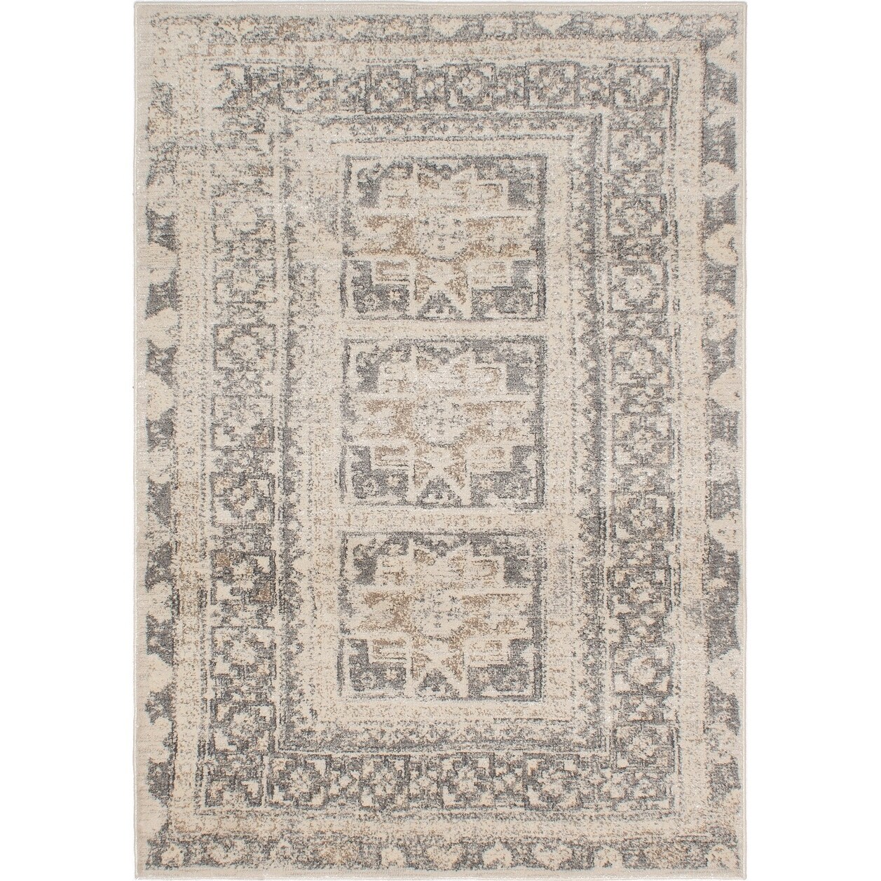 Ecarpetgallery Machine Woven Tribal Cream Dark Grey Ecarpetgallery Machine Woven Tribal Cream Dark Grey Polypropylene Rug 7 10 X 2 Free Shipping Today 23558120