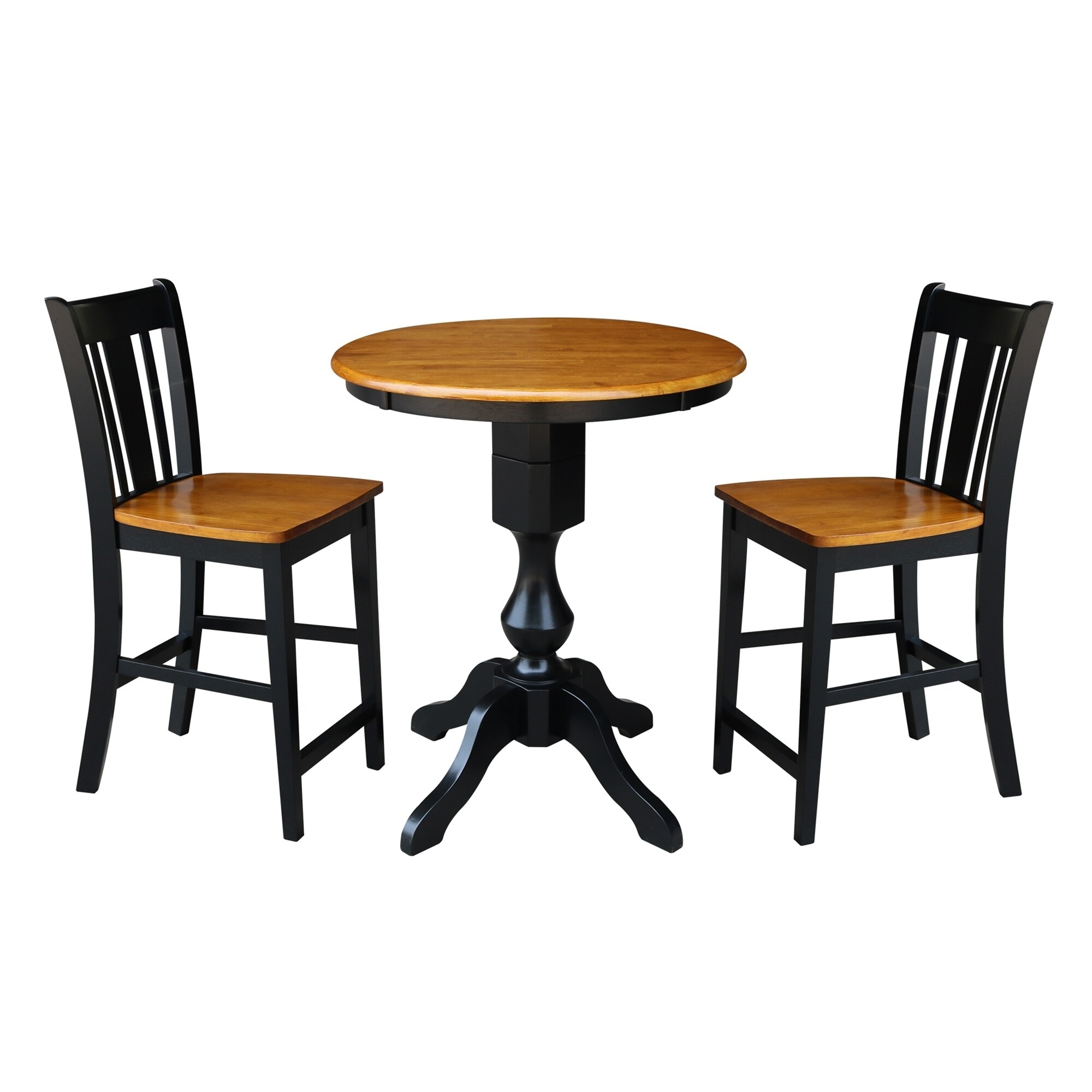 30 Round Pedestal Table With 2 San Remo Stools Black Cherry