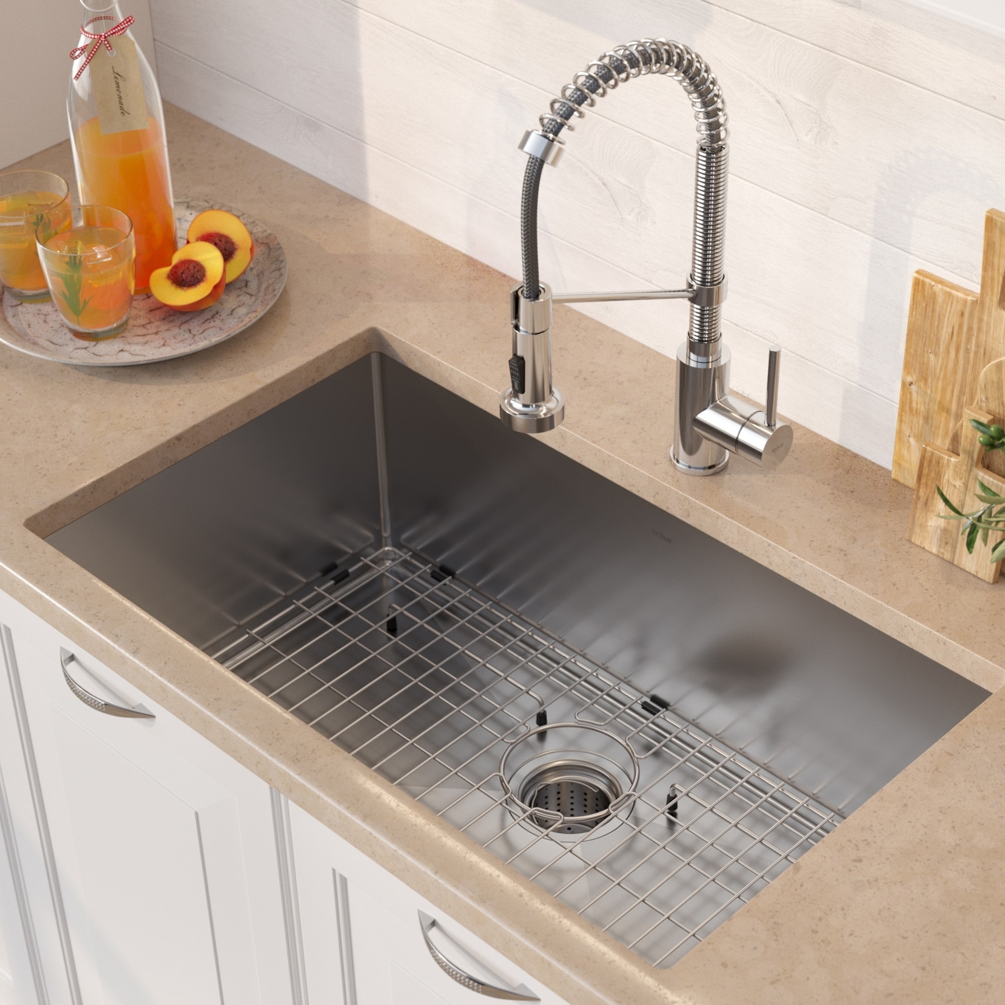 Kraus 30 Inch Stainless Steel Kitchen Sink Faucet Soap Kraus 30 Inch Stainless Steel Kitchen Sink Faucet Soap Dispenser Set On Free Shipping Today 23569469