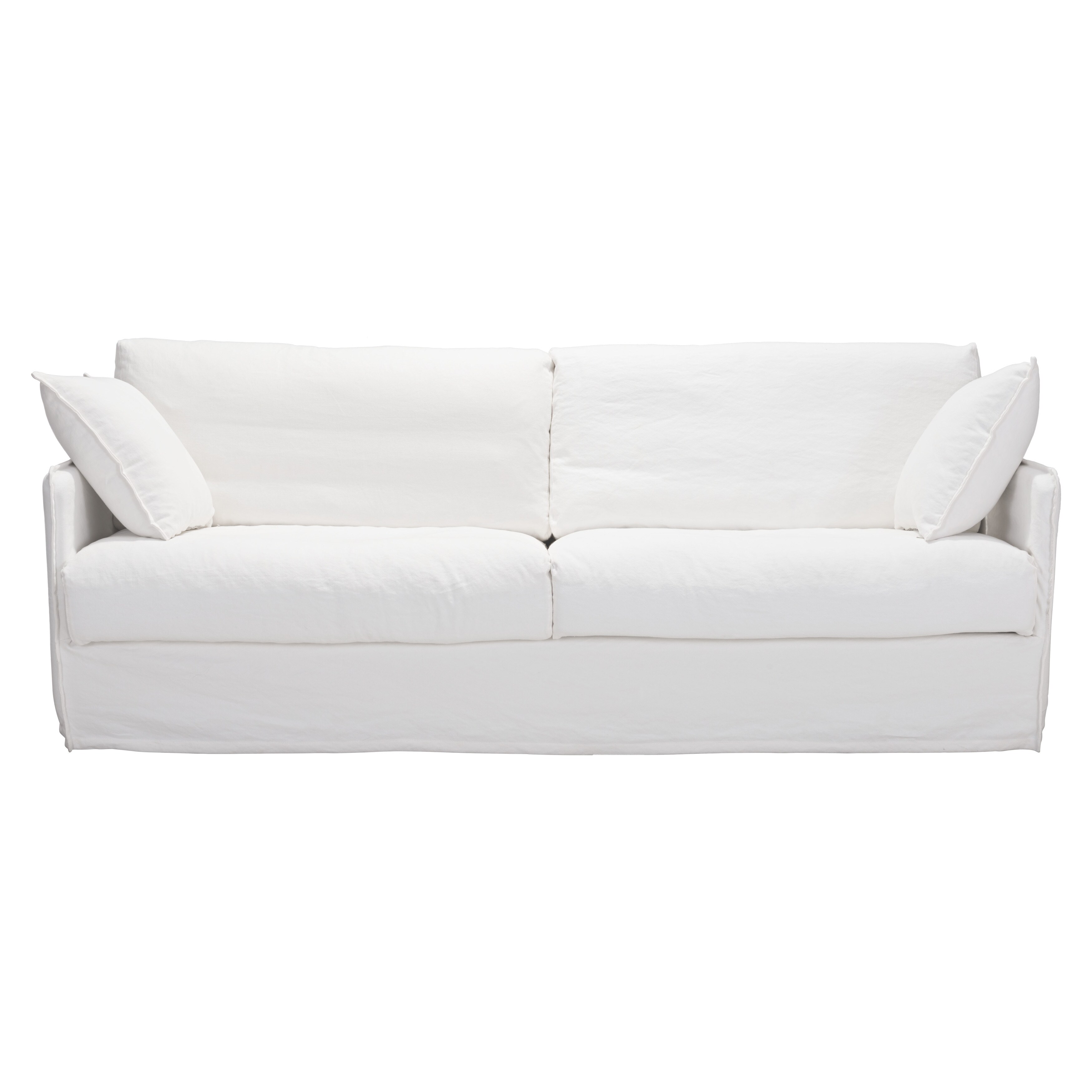 The Gray Barn Grizzly Way Ivory Cotton And Wood Slipcover Sofa