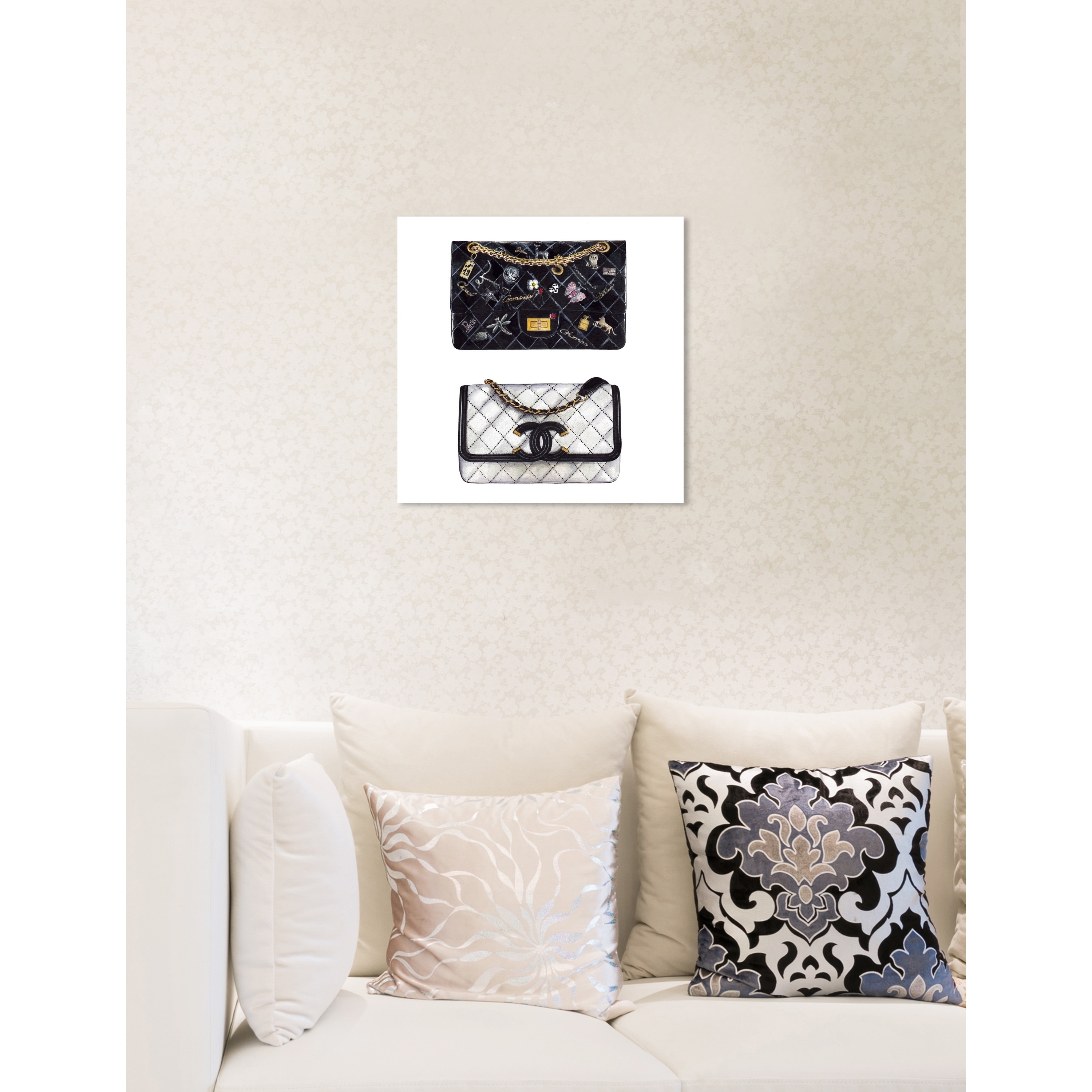 Shop Oliver Gal 'Doll Memories - Iconic Boy Bag SQUARE' Fashion Wall Art Print on Premium Canvas - Black - On Sale - Free Shipping Today - Overstock.com - ...