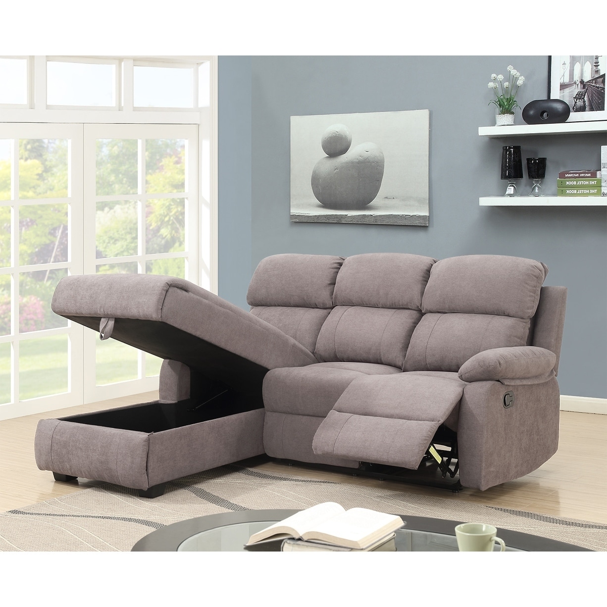 Melody Recliner L Shaped Corner Sectional Sofa With Storage Melody Recliner L Shaped Corner Sectional Sofa With Storage 66 X 80 40 On Free Shipping Today 24015154