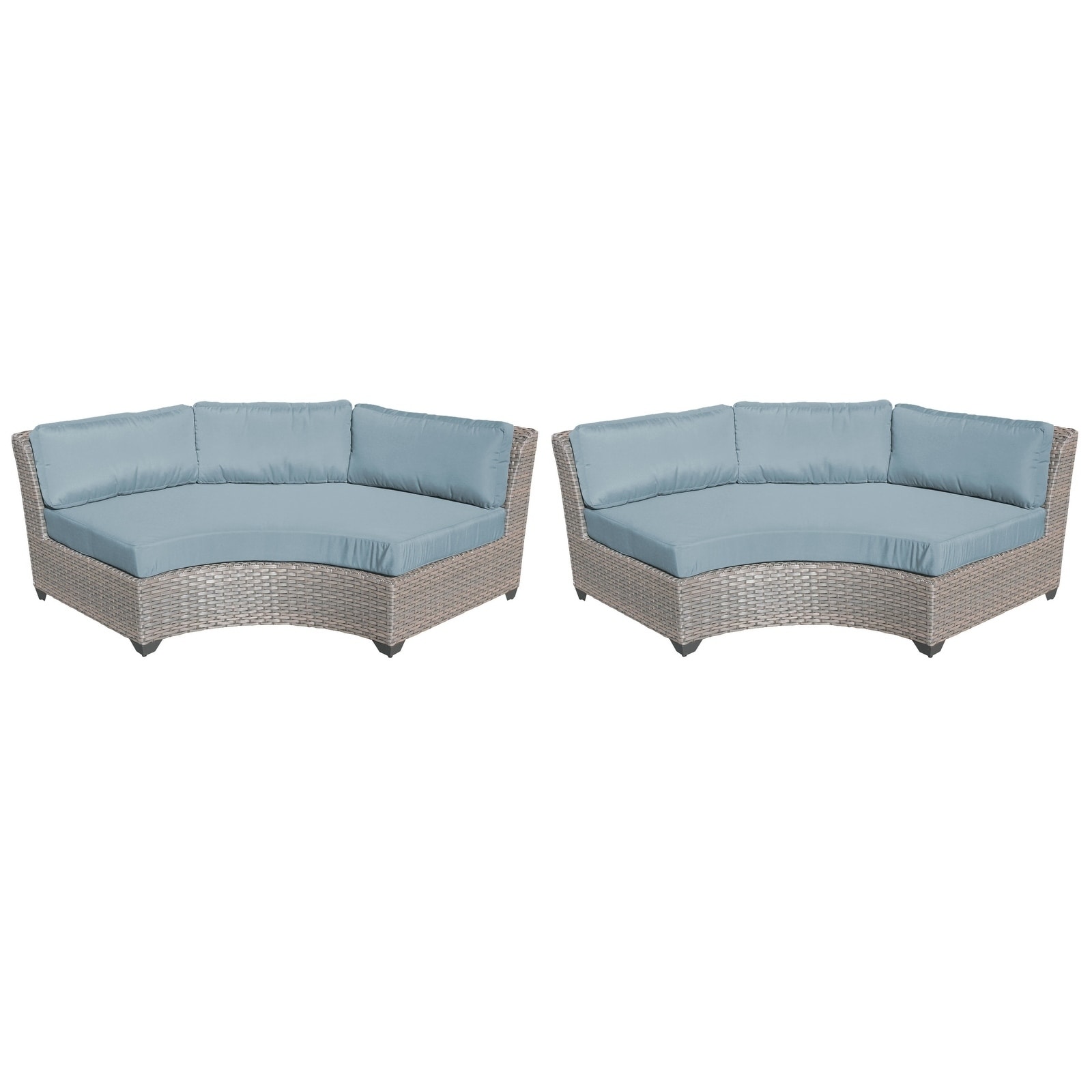 Tk Clics Florence Wicker And Aluminum Curved Armless Outdoor Tk Clics Florence Wicker And Aluminum Curved Armless Outdoor Sofa Set Of 2 Free Shipping Today 24017662