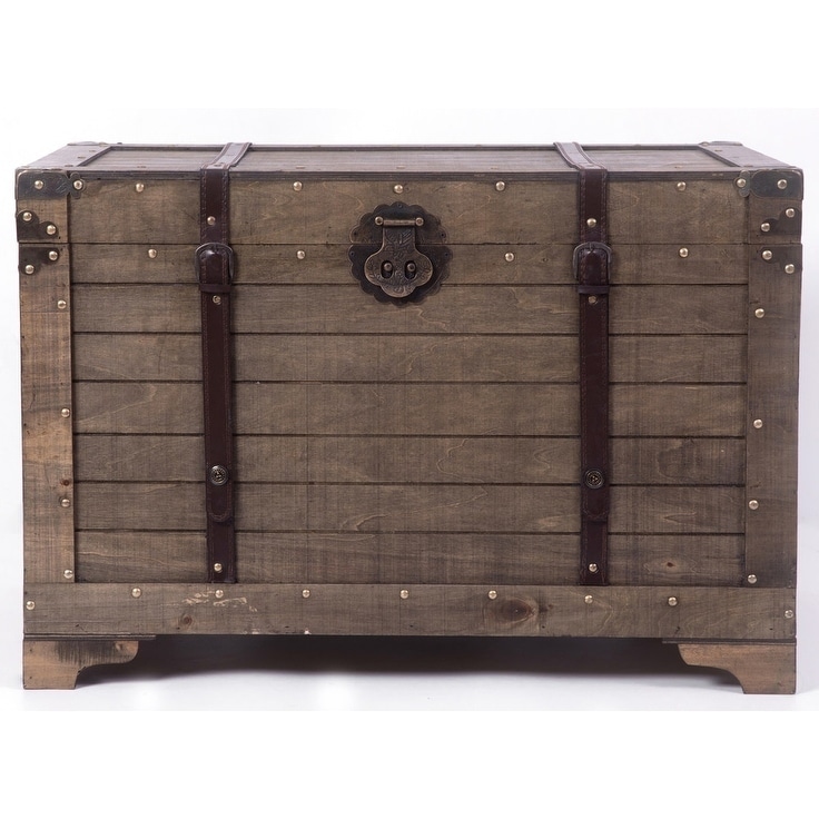 Old Fashioned Large Natural Wood Storage Trunk And Coffee Table Old Fashioned Large Natural Wood Storage Trunk And Coffee Table Free Shipping Today 24033728
