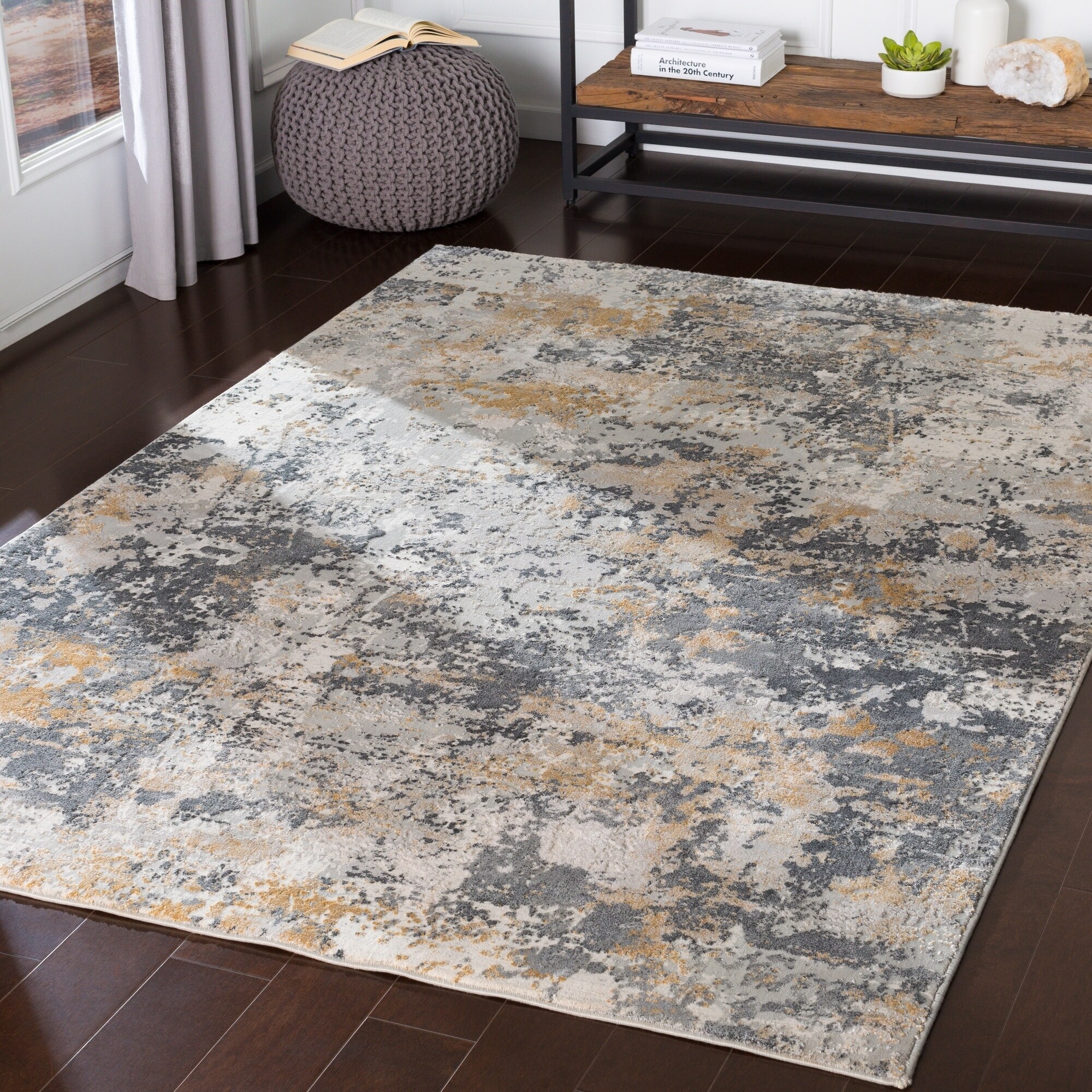 Imaculada Charcoal Modern Area Rug 5 3 X 7
