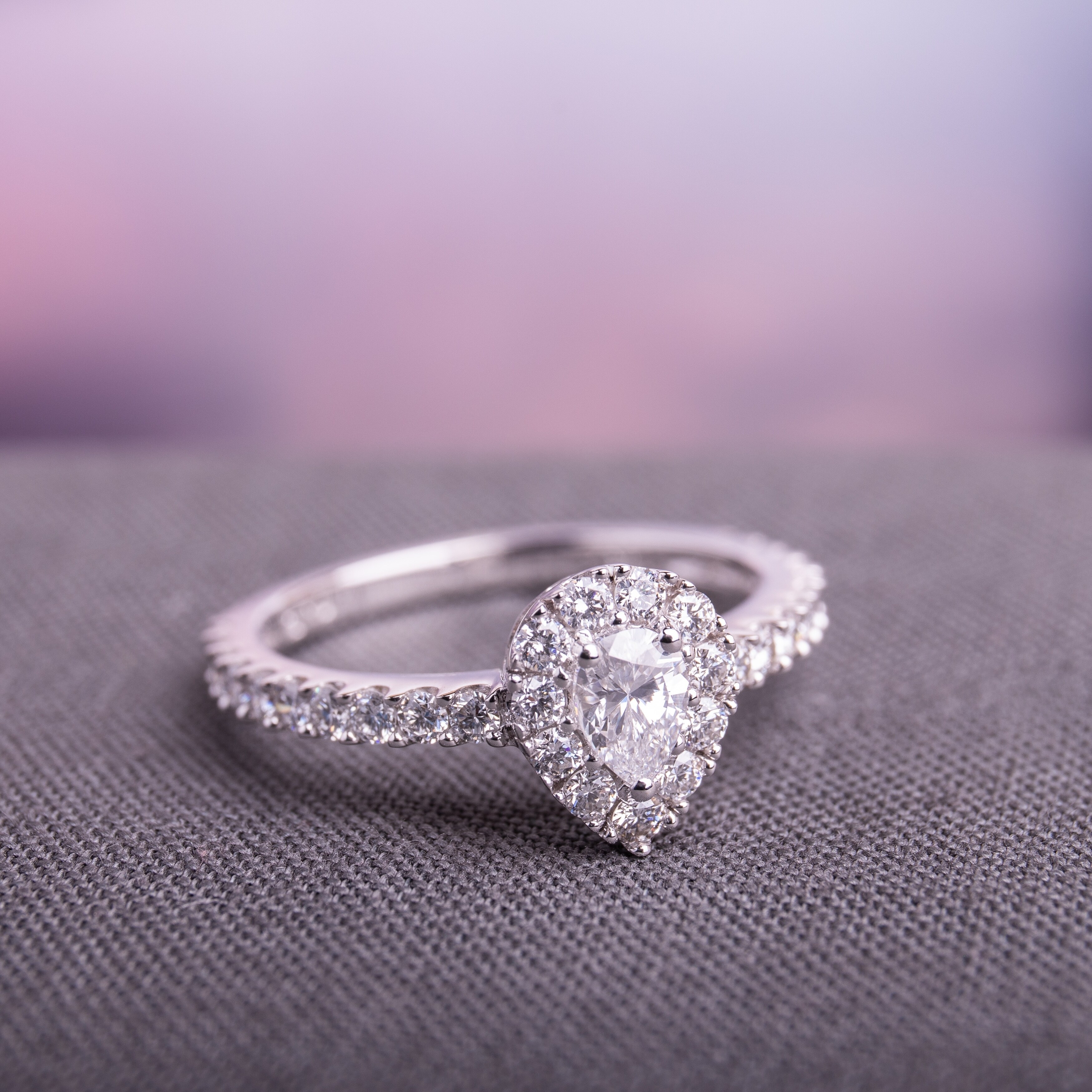 teardrop white gold engagement rings