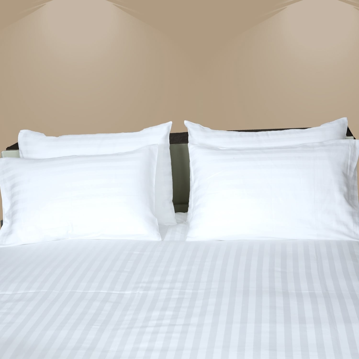Just Linen Hotel Collection 250 Thread Count 100 Cotton Just Linen Hotel Collection 250 Thread Count 100 Cotton Sa Stripe White King Size Pack Of 4 Flat Bed Sheets Free Shipping Today