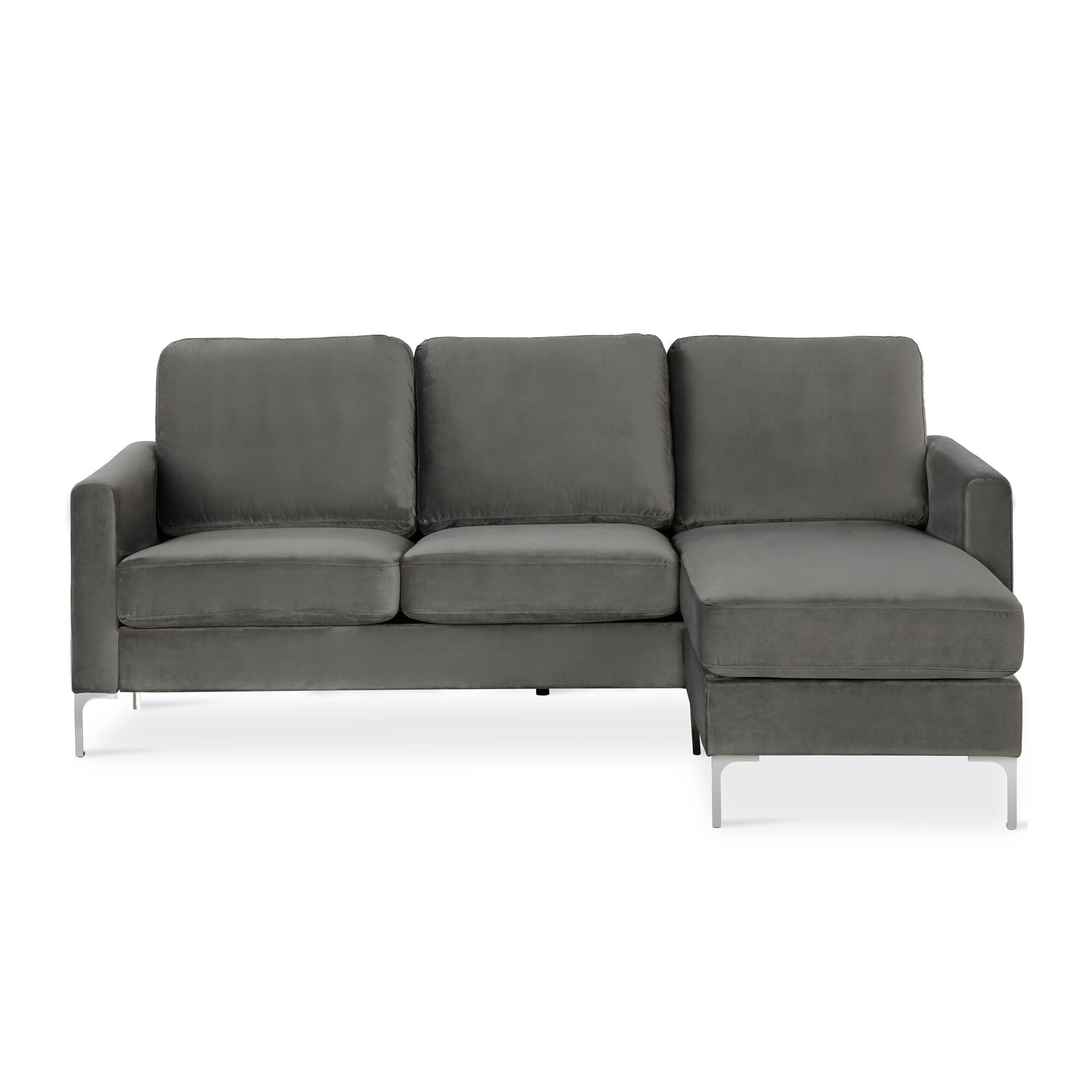 Novogratz Chapman Sectional Sofa With Chrome Legs Free Novogratz Chapman Sectional Sofa With Chrome Legs Free Shipping Today 24121753