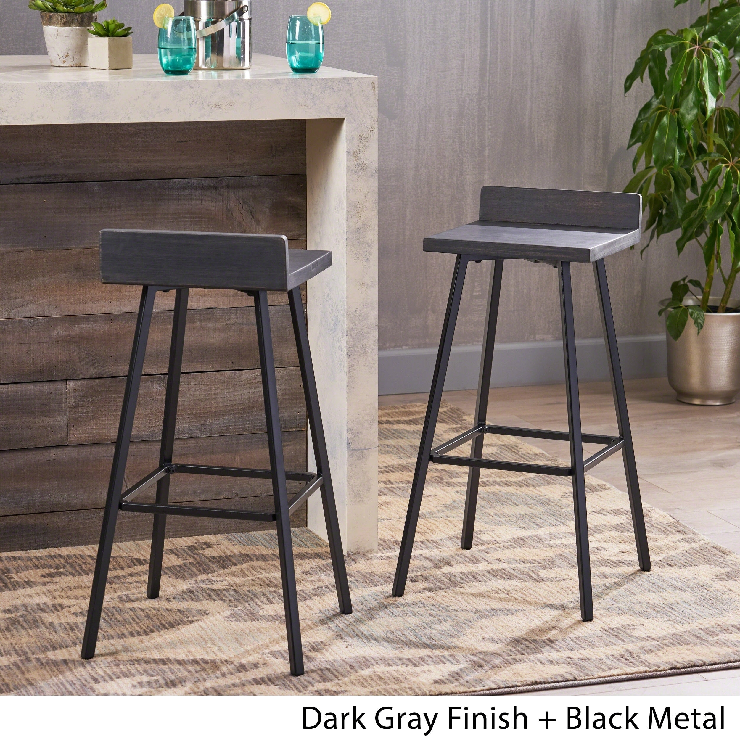 Bidwell Contemporary Indoor Acacia Wood Bar Stools Set Of 2 By Christopher Knight Home Overstock 24151986