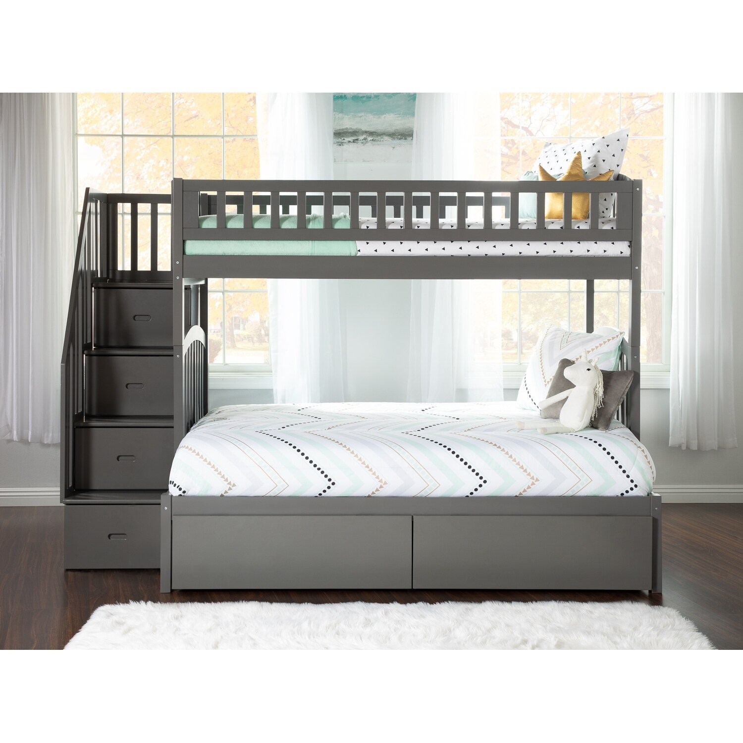 Shop Westbrook Staircase Bunk Twin Over Full With 2 Urban Bed