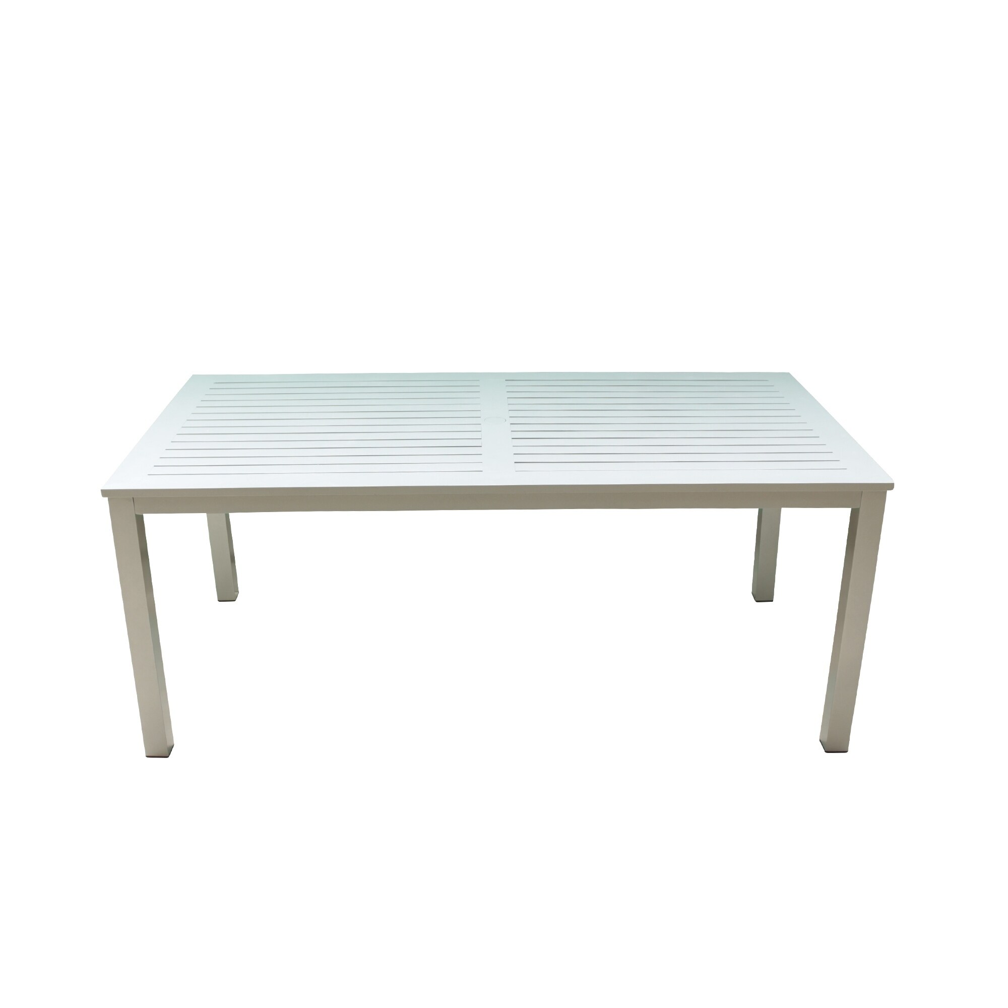Courtyard Casual Skyline Grey White Aluminum Outdoor Rectangle Courtyard Casual Skyline Grey White Aluminum Outdoor Rectangle Dining Table