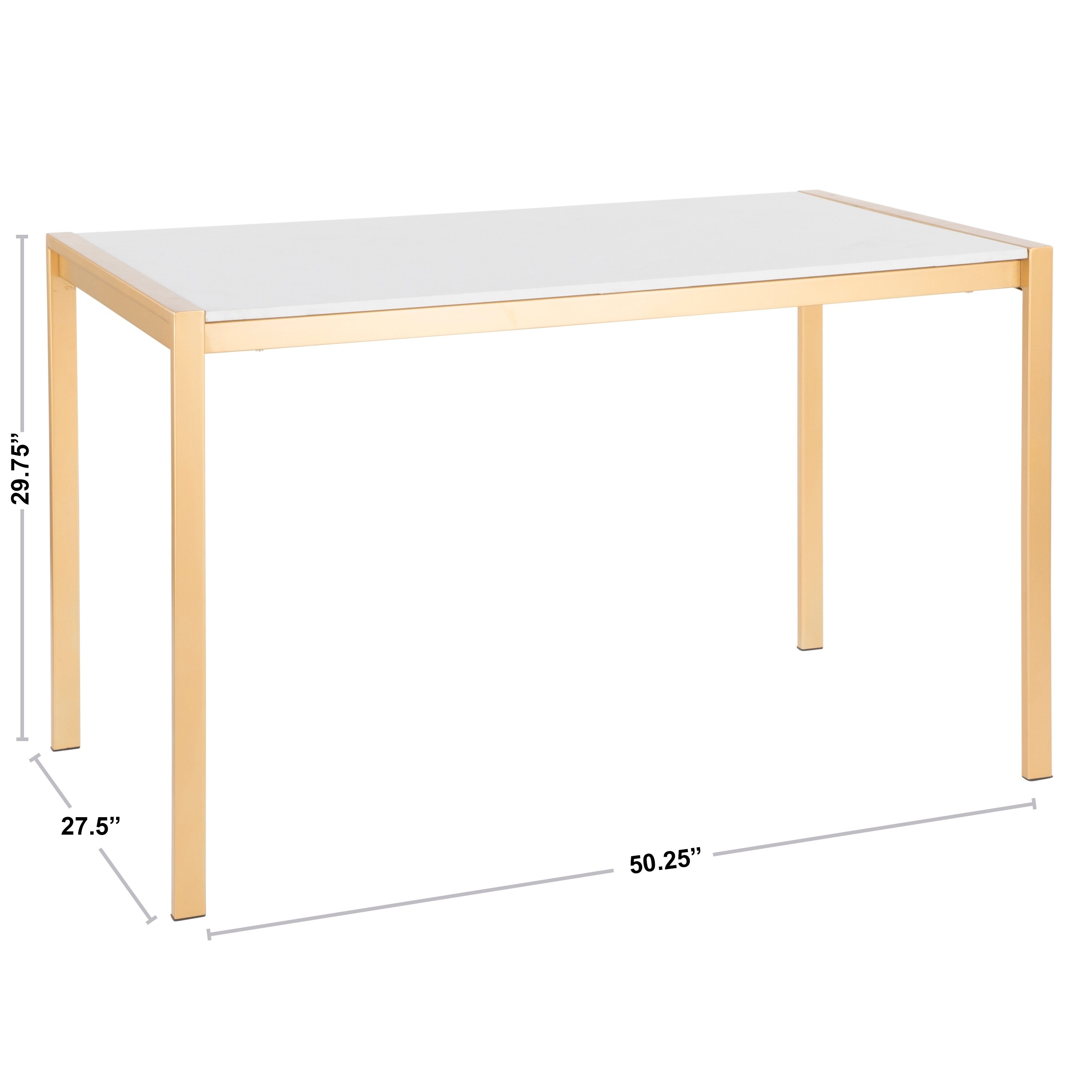 Lumisource Fuji Gold Dining Table White Marble On Lumisource Fuji Gold Dining Table White Marble On Free Shipping Today 24238474